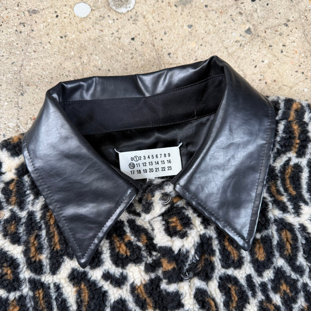 Maison Margiela Leopard Print Faux Fur Shirt