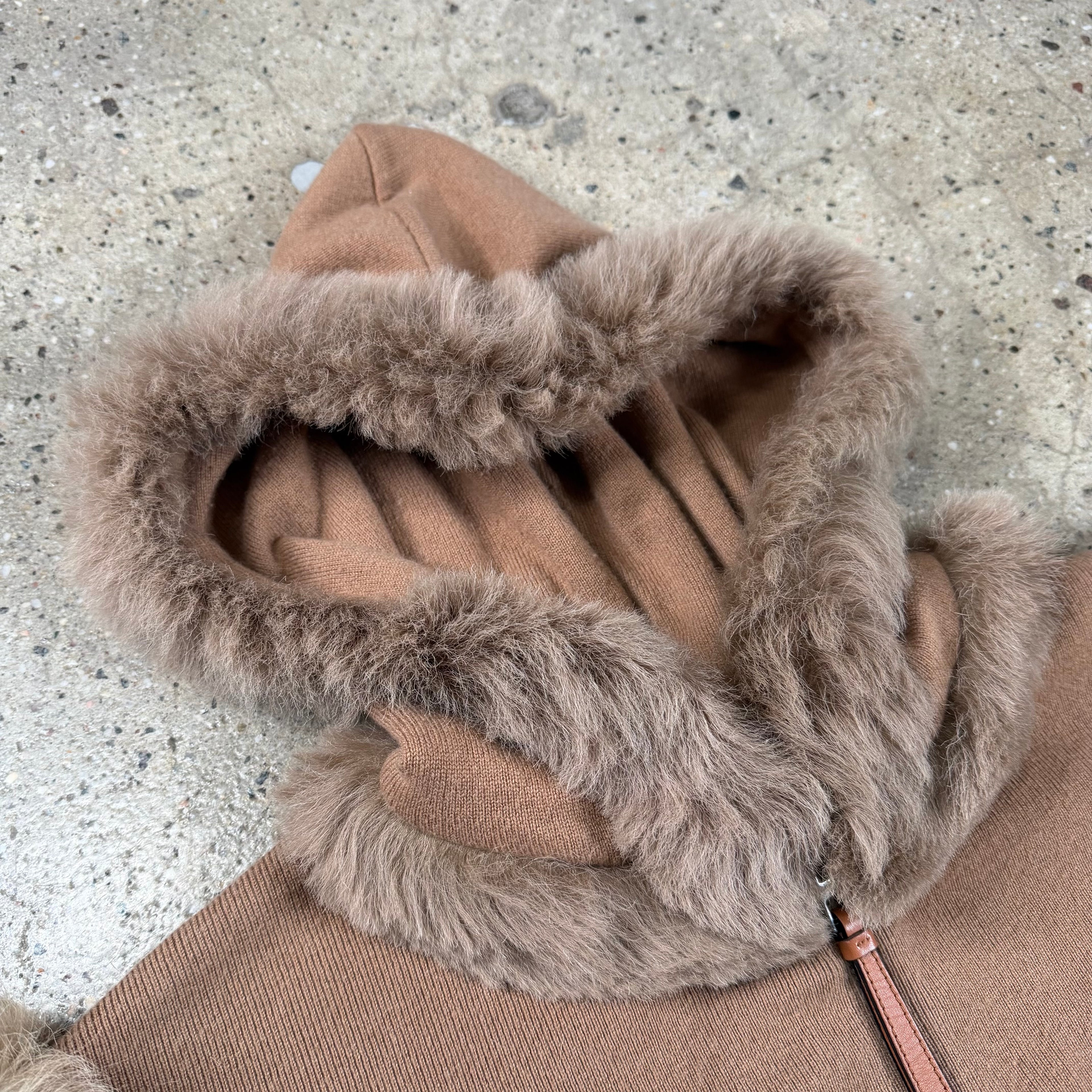 Loewe Cashmere Fur Trim Hoodie