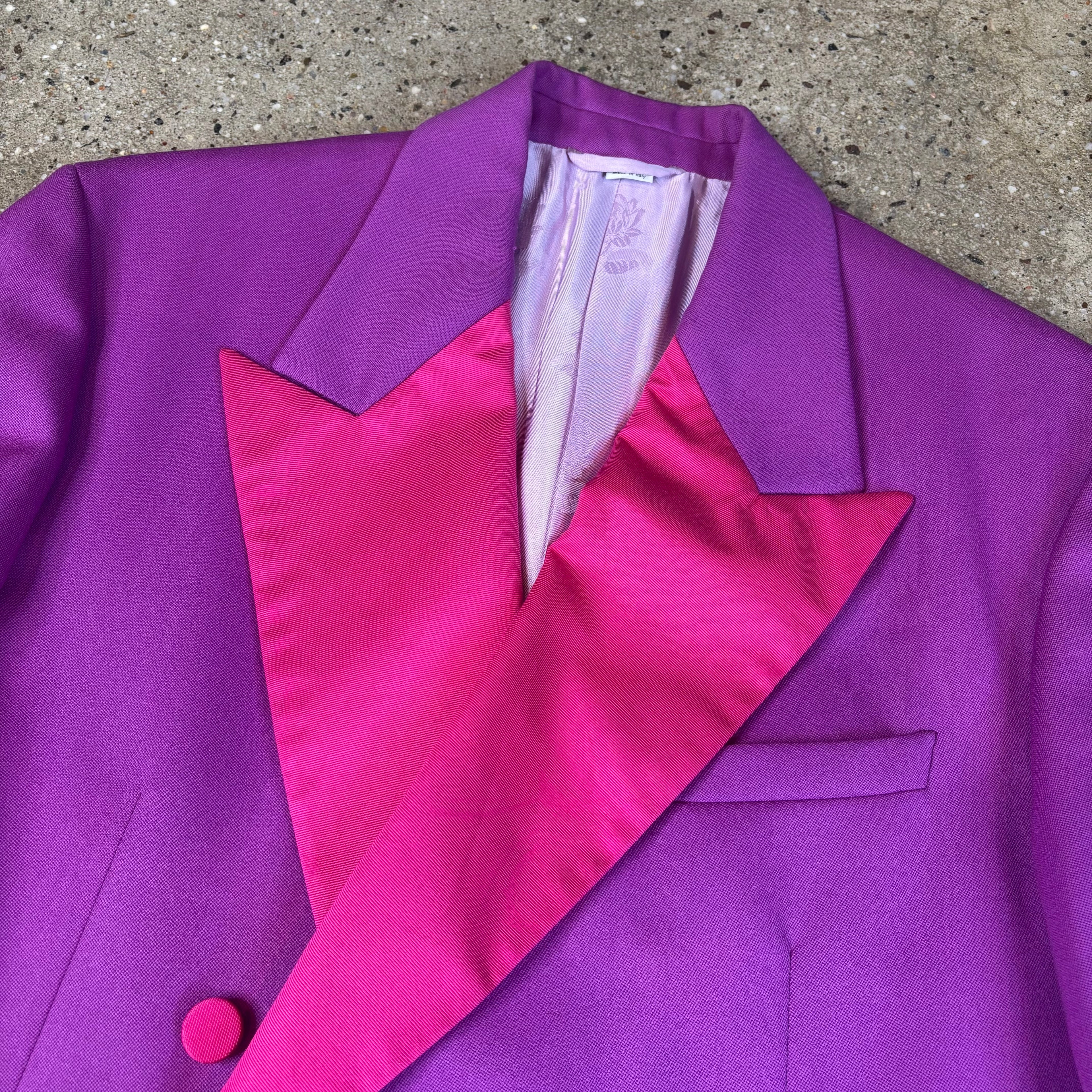 Gucci Two Tone Double Breasted Tuxedo Blazer