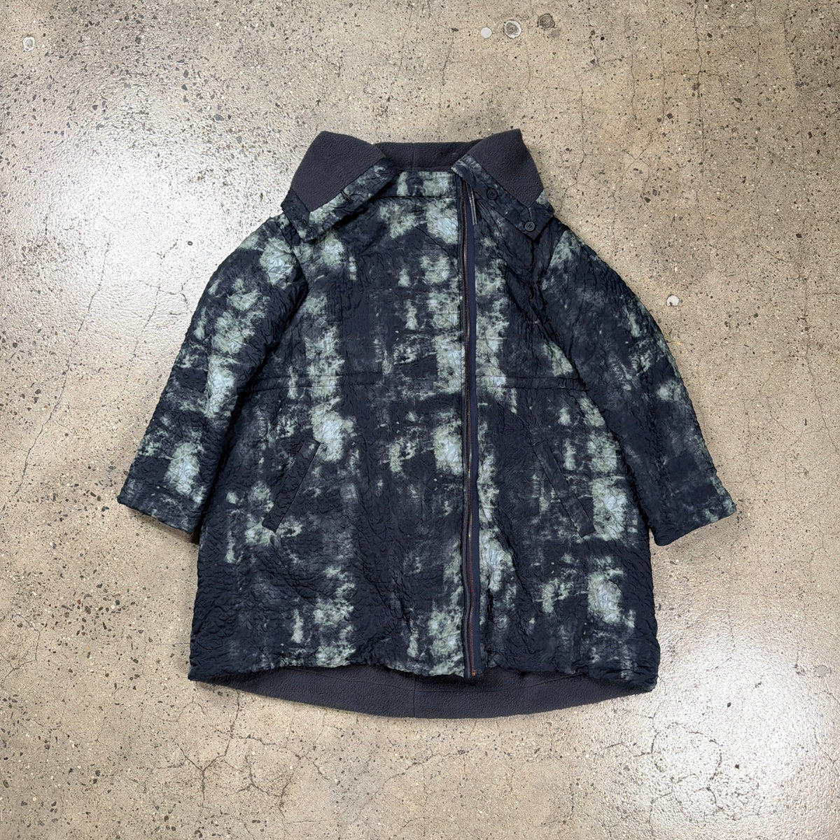 Issey Miyake FW98 Crinkled Effect Print Coat