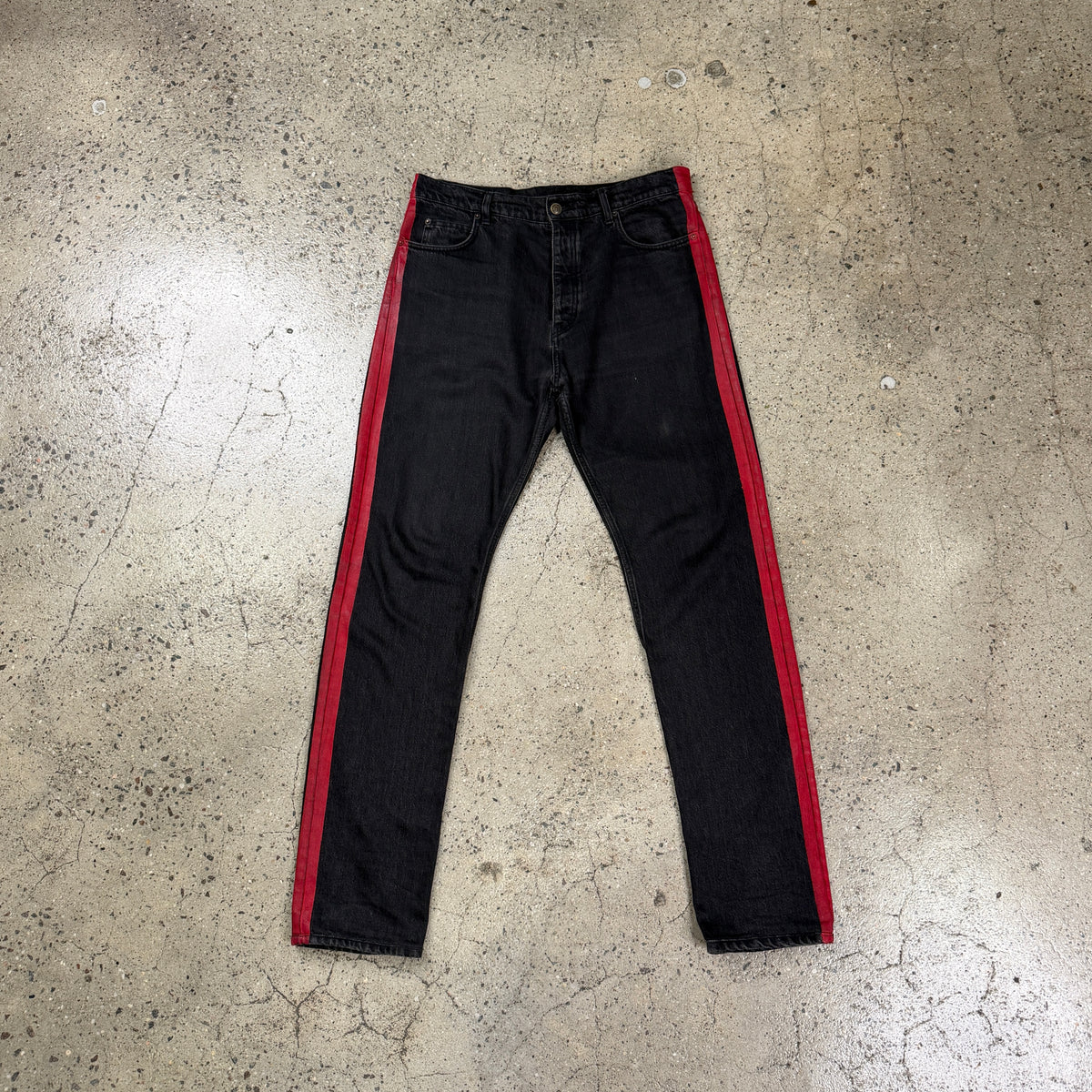 Balenciaga FW17 Red Stripe Jeans