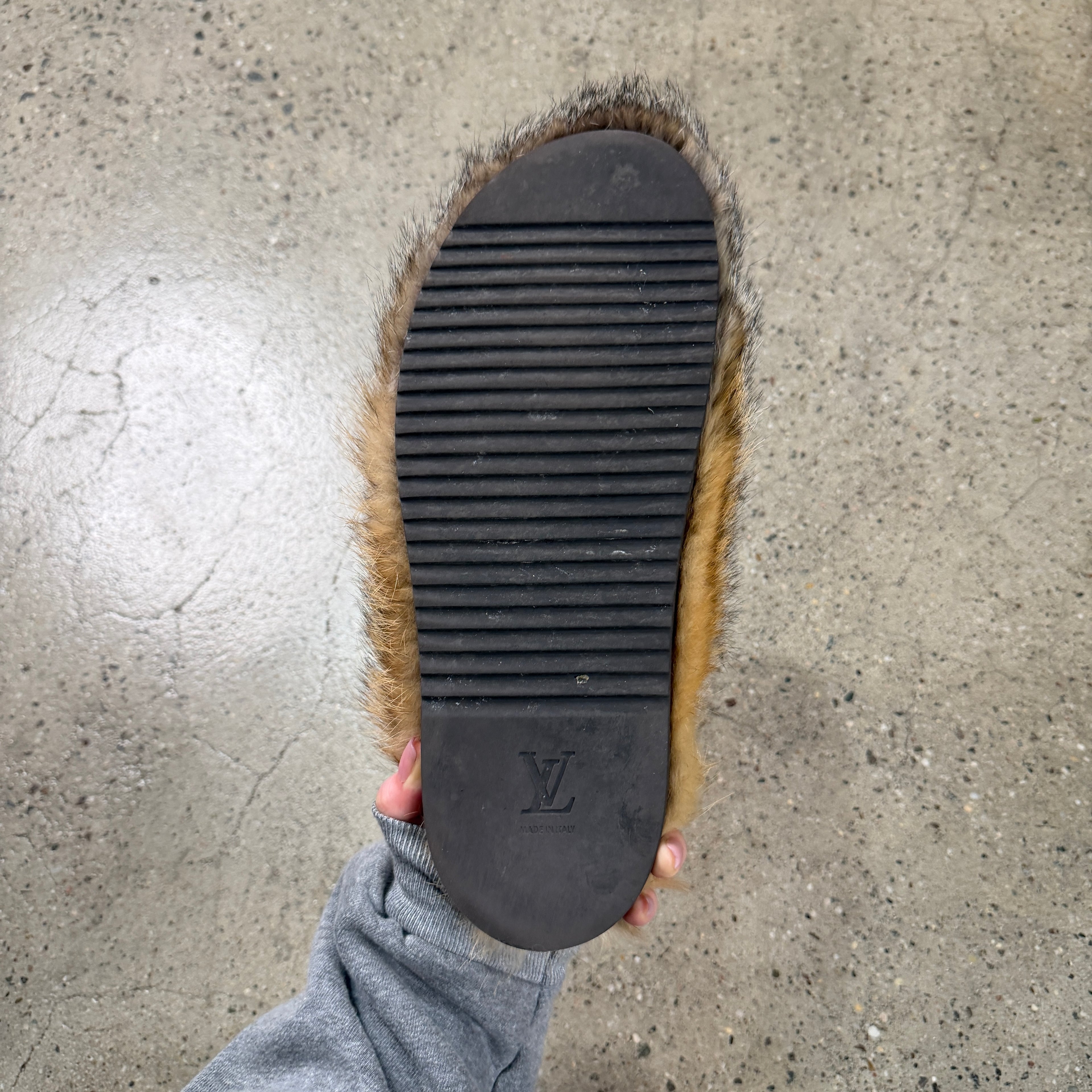 Louis Vuitton Fox Fur Easy Mules