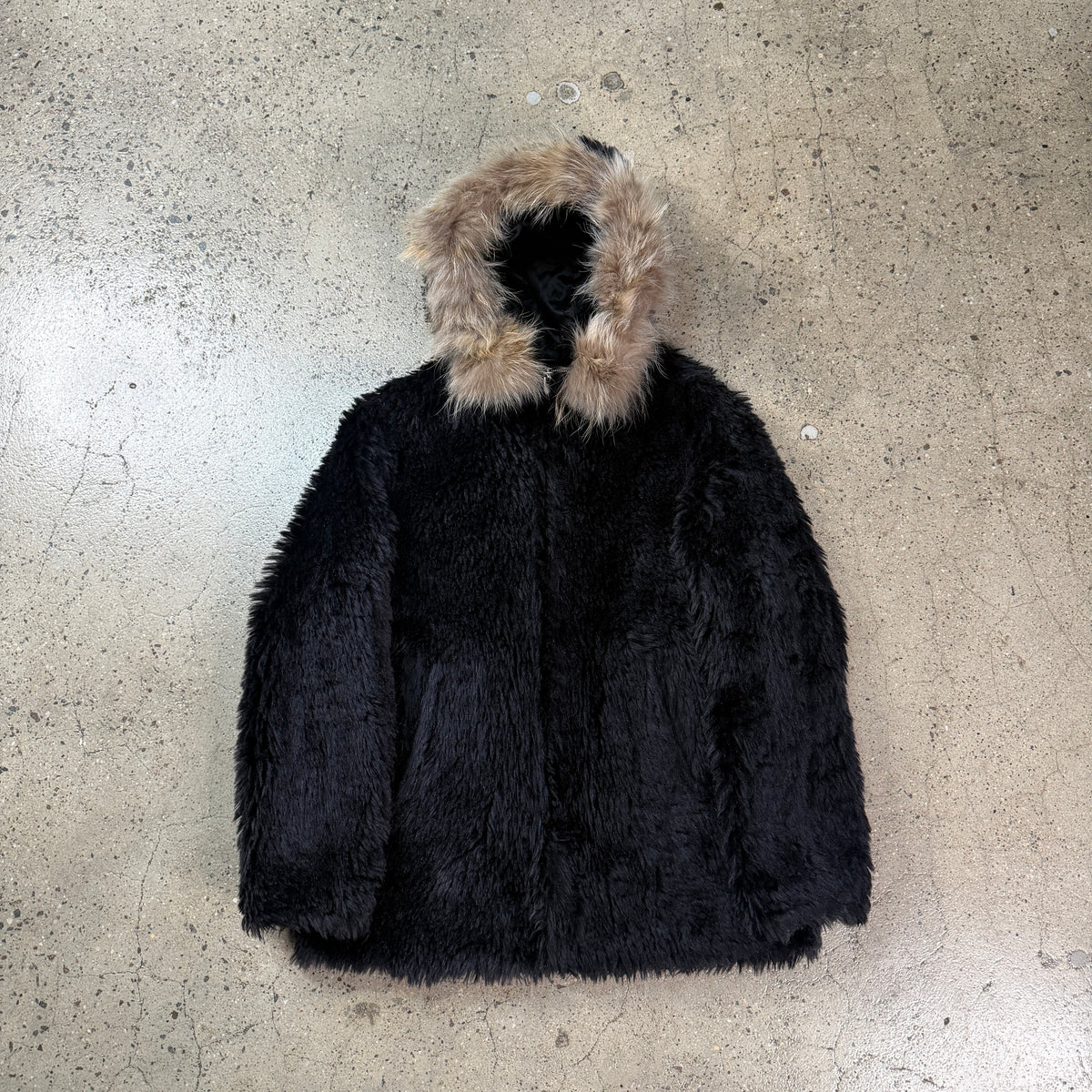 Saint Laurent FW18 Raccoon Fur Hood Coat