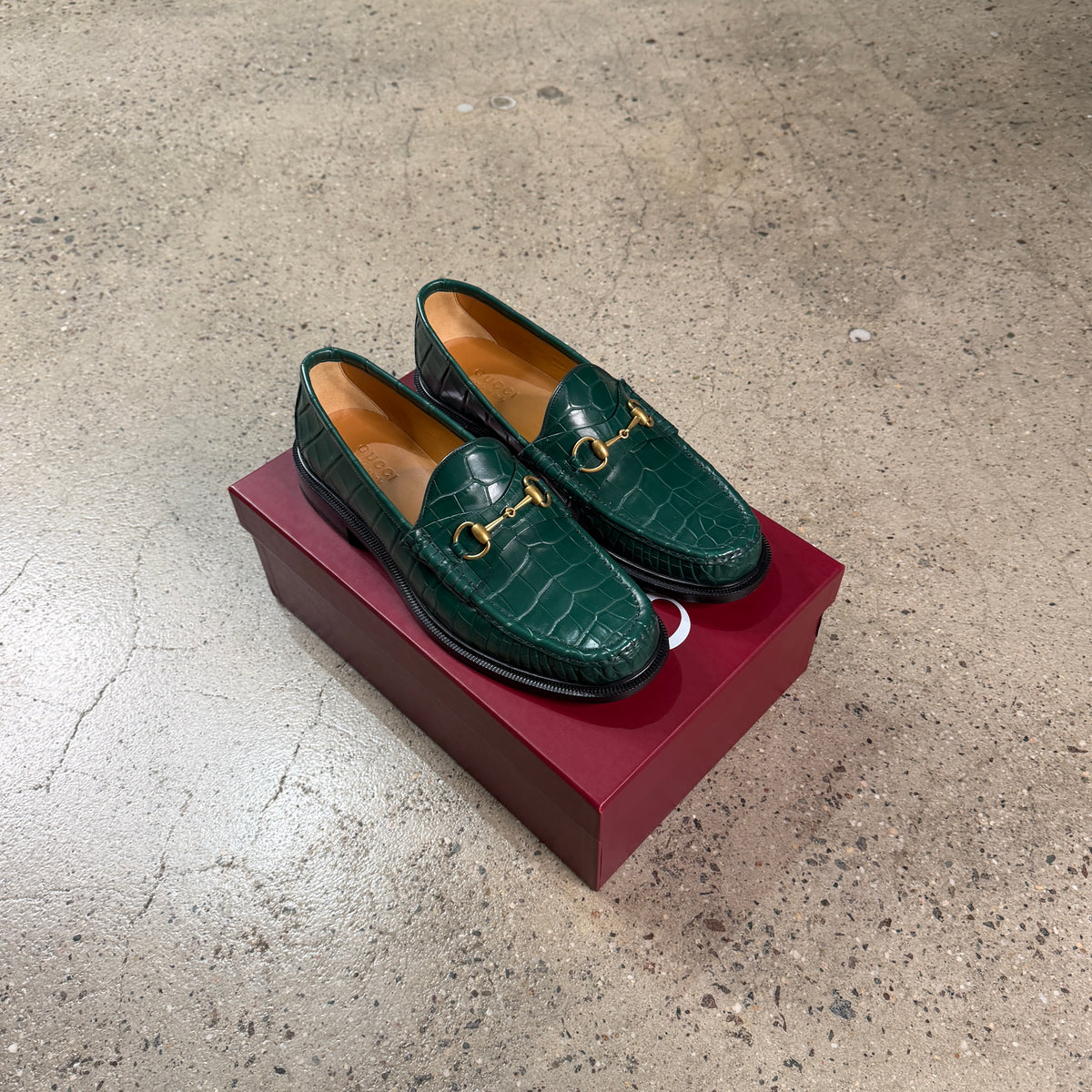 Gucci Horse-Bit Crocodile Leather Loafers