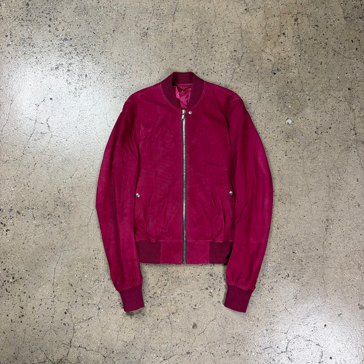 Rick Owens FW22 Strobe Blistered Leather Bomber Jacket