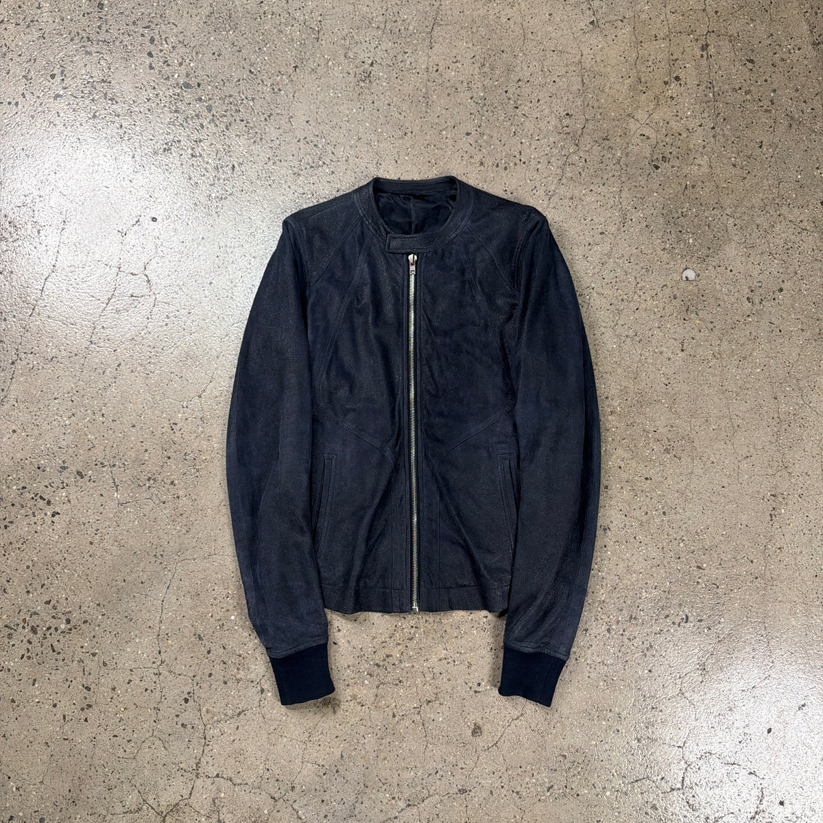Rick Owens Blistered Leather Bomber Jacket