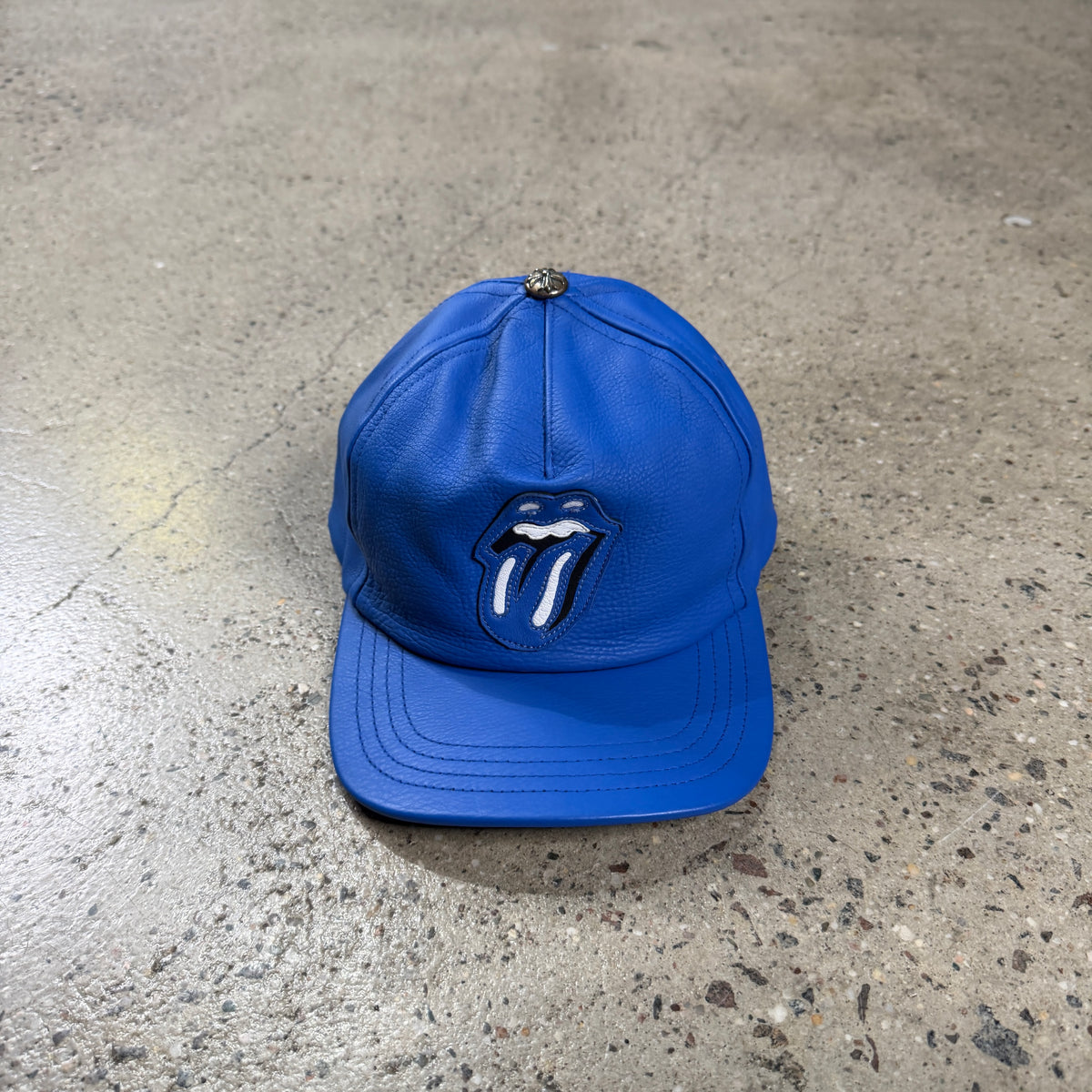Chrome Hearts x The Rolling Stones Leather Blue Baseball Cap