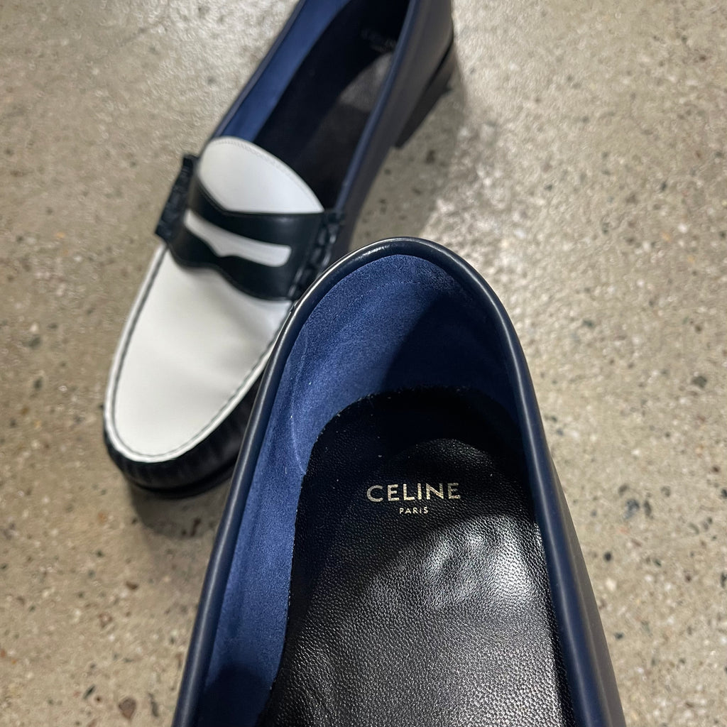 Celine  Luco Leather Polished Loafers
