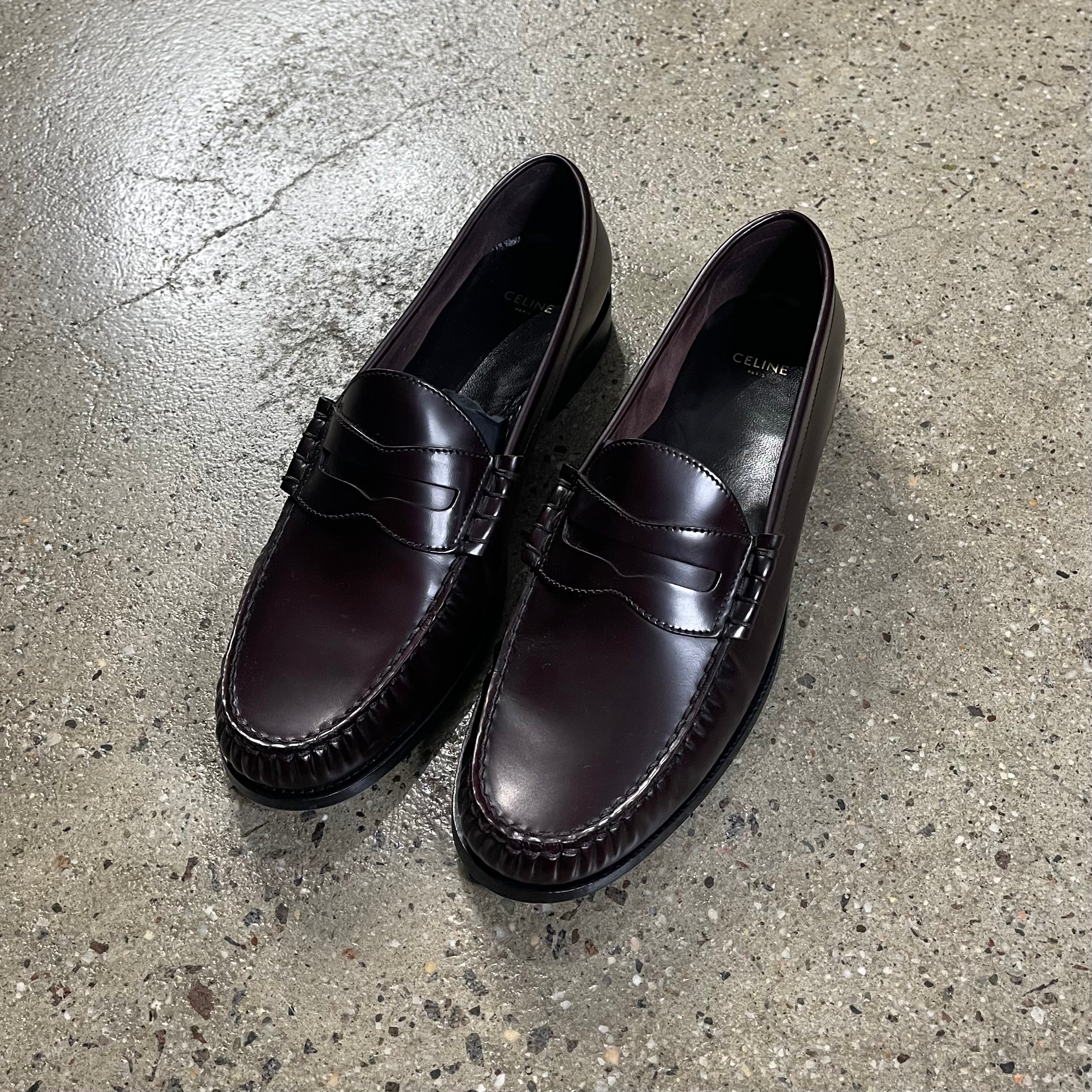Celine  Luco Leather Polished Loafers