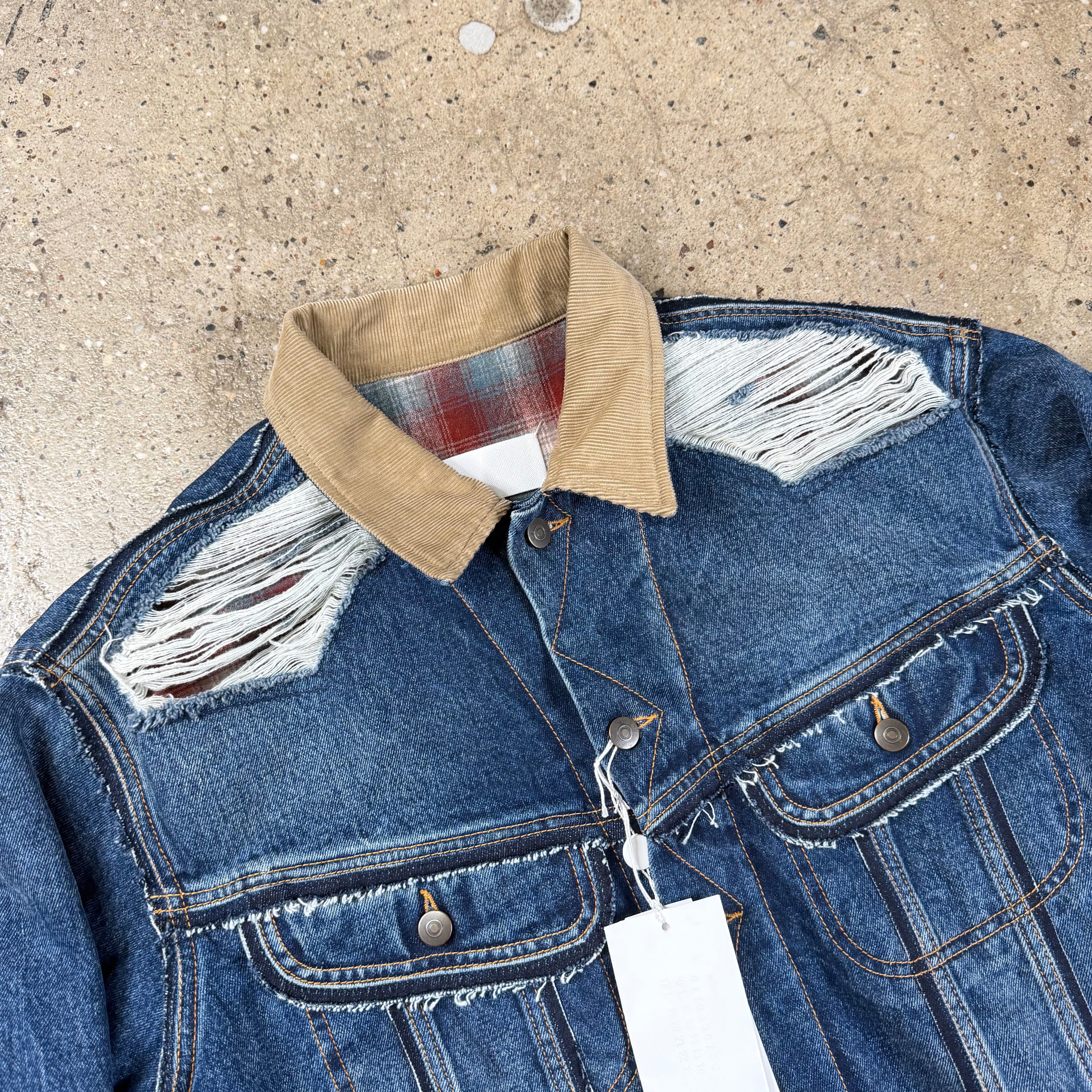Maison Margiela X Pendleton Distressed Denim Jacket