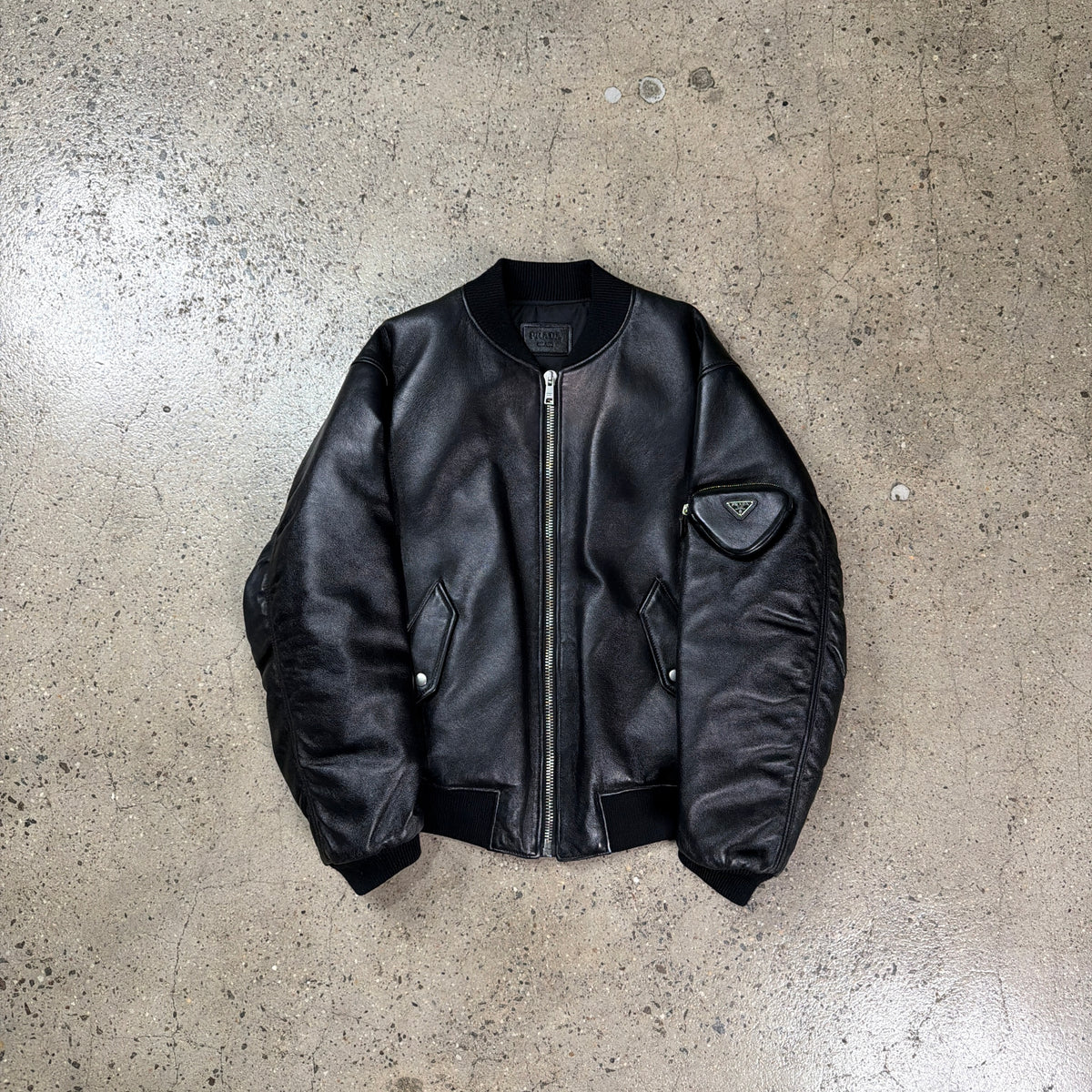 Prada FW21 Raf Simons Napa Leather Bomber