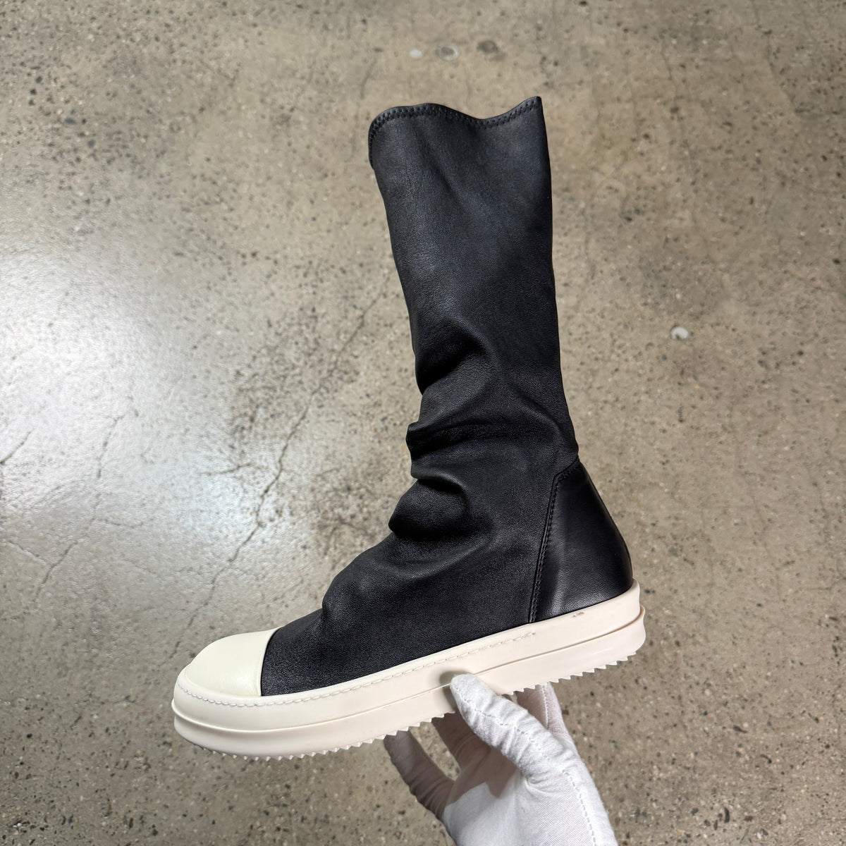 Rick Owens Leather Sock Ramones Sneakers