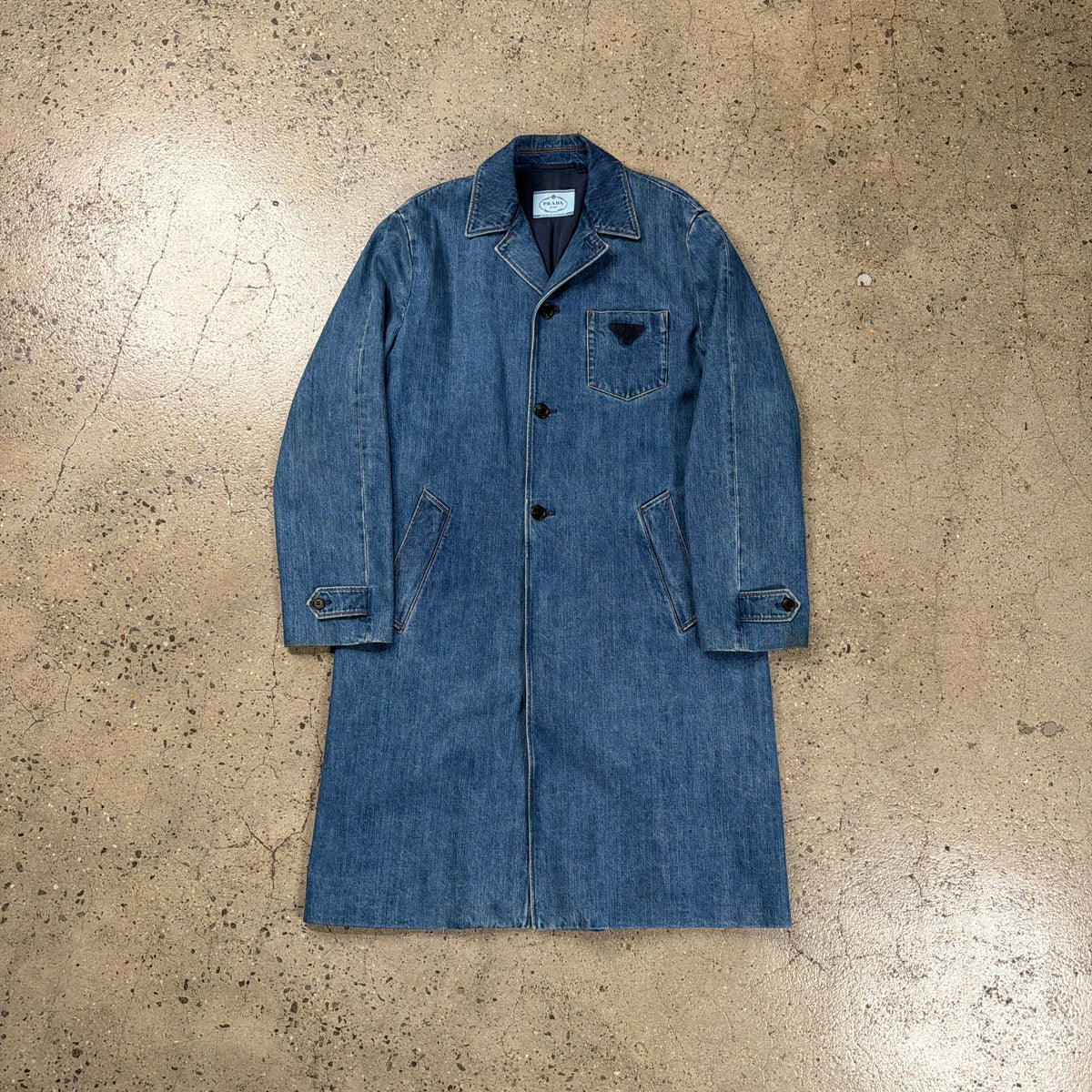 Prada Denim Chesterfield Coat
