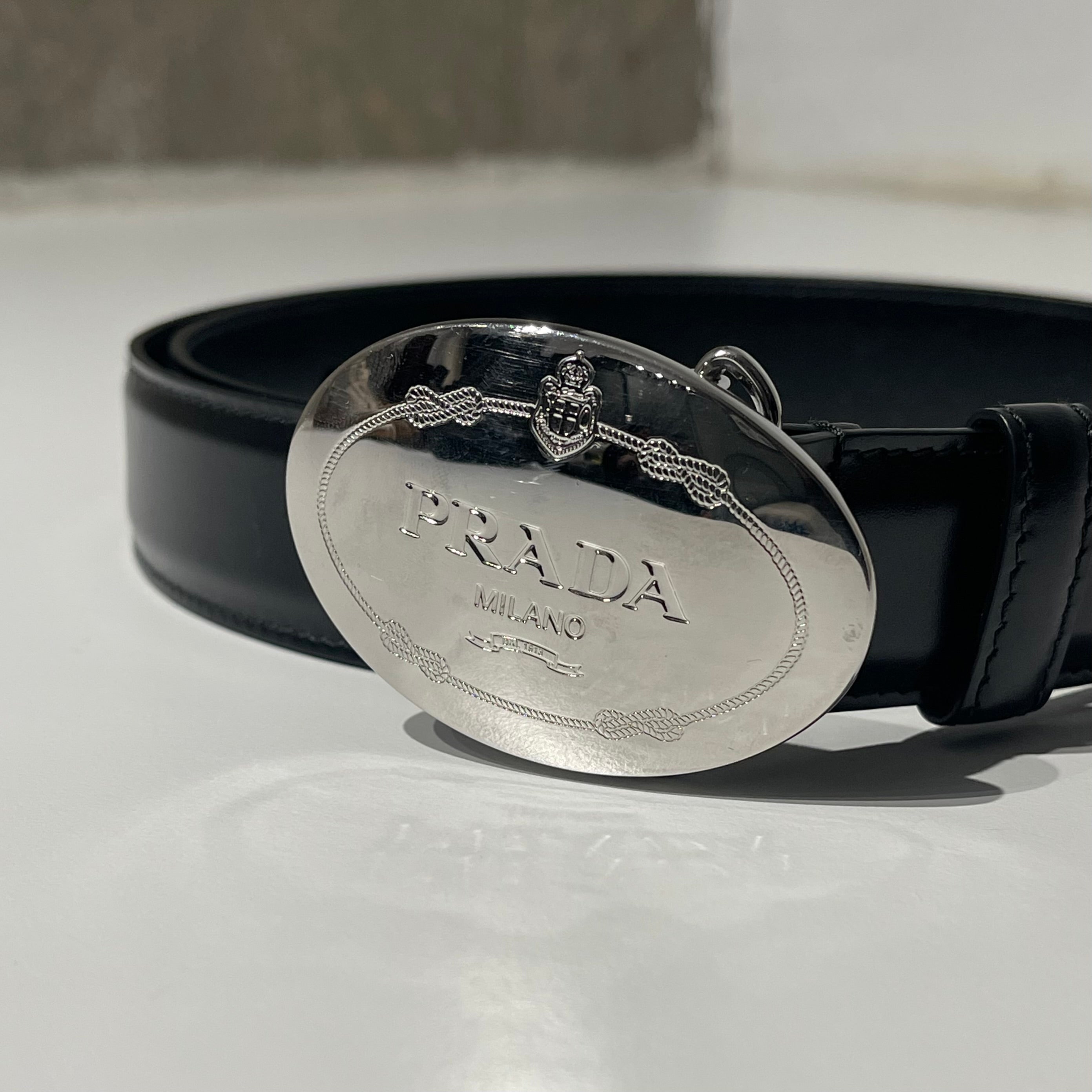 Prada Brushed Leather Belt