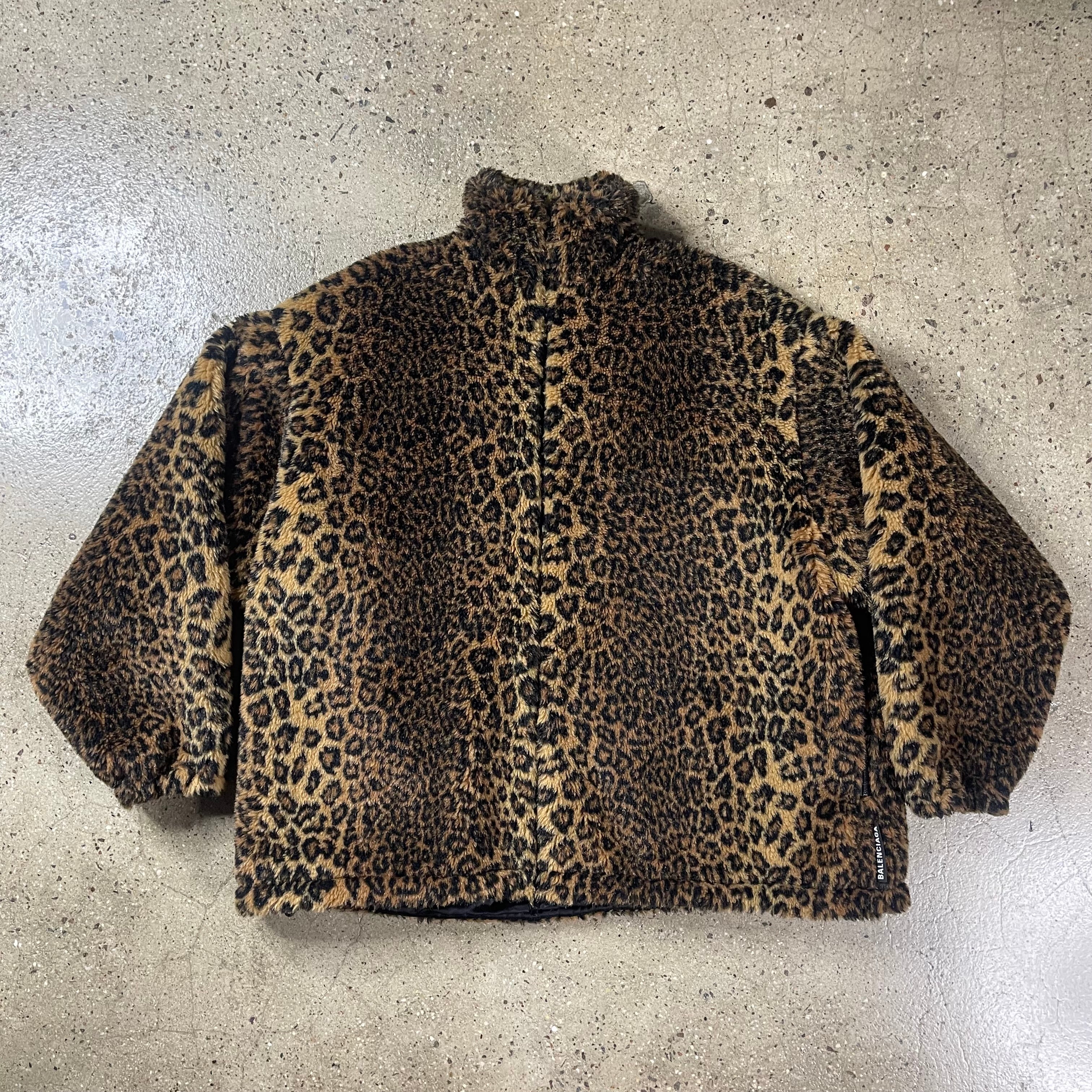 Balenciaga  Quilted Cheetah Print Fleece