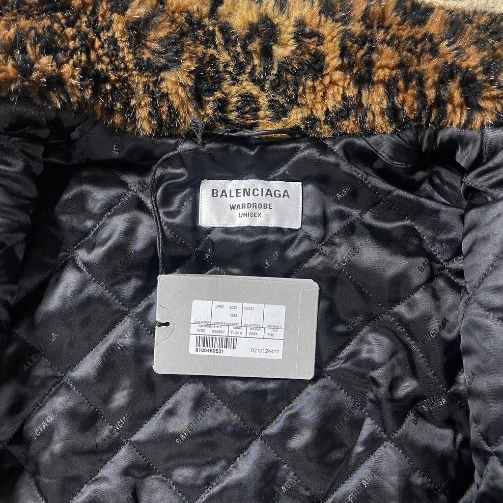 Balenciaga  Quilted Cheetah Print Fleece