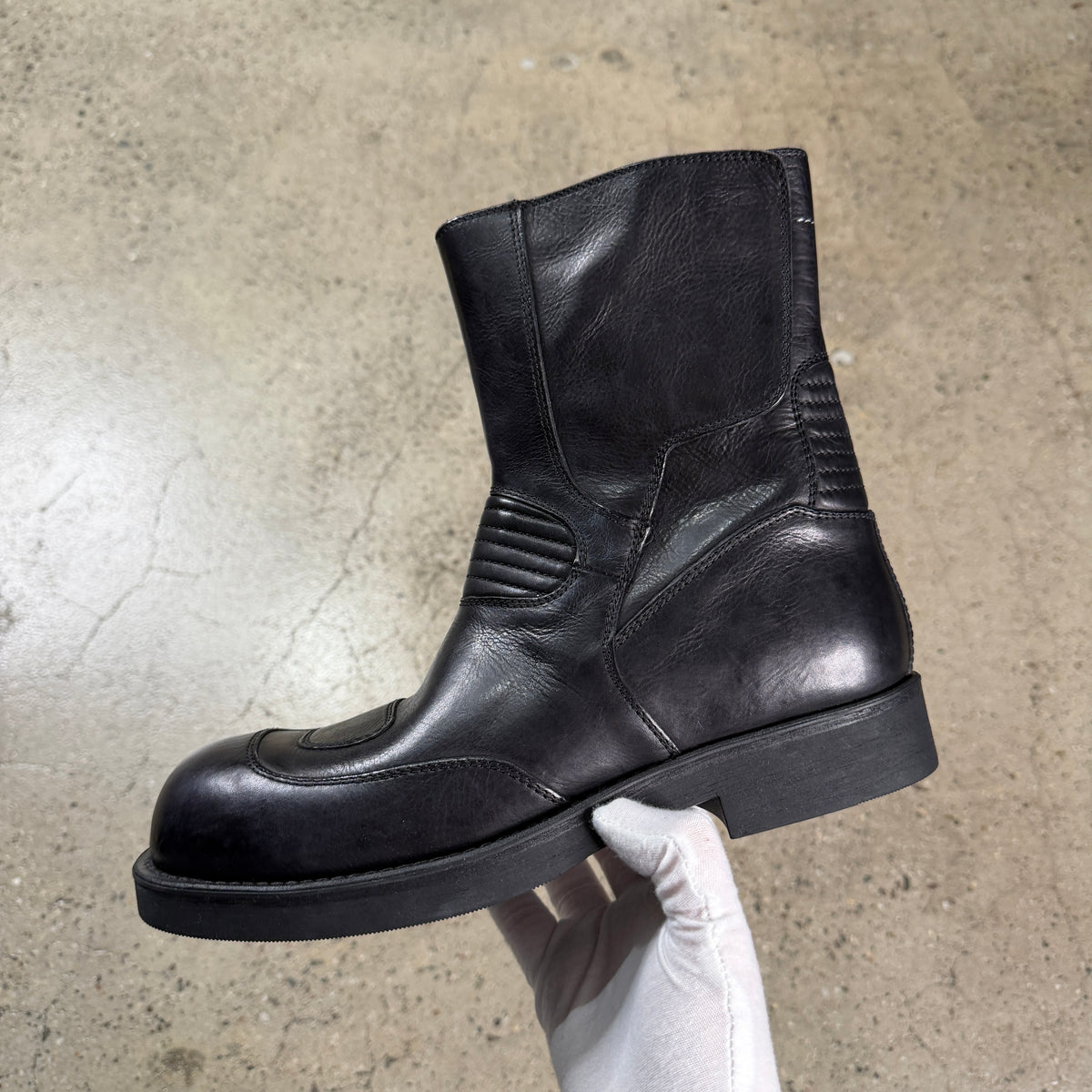 Maison Margiela MM6 Leather Ankle Biker Boots