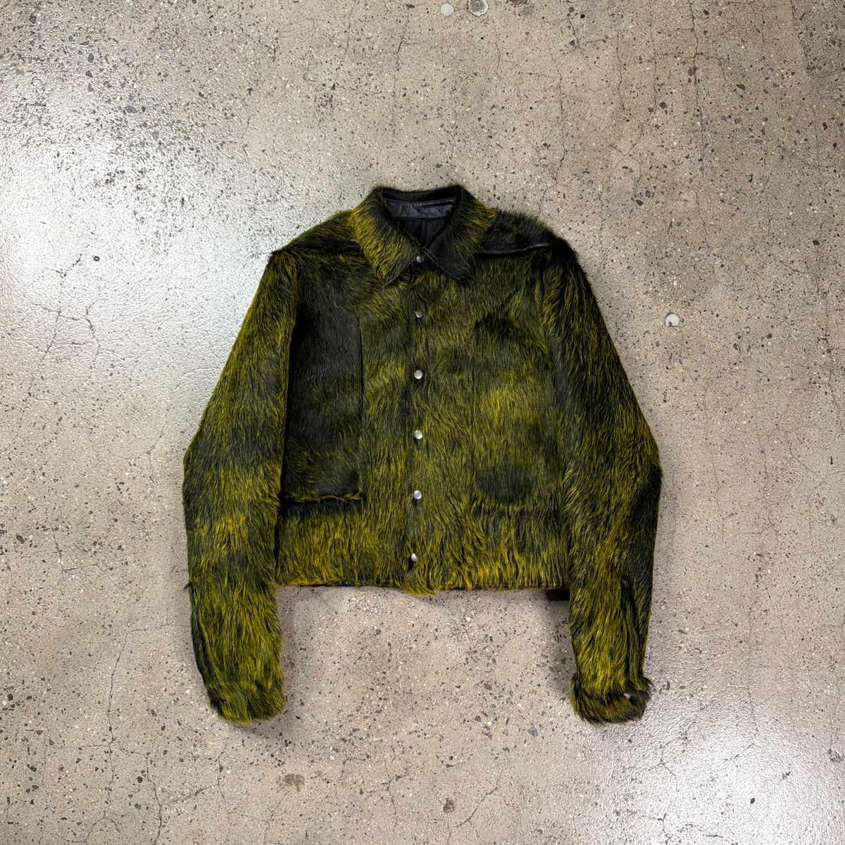 Rick Owens FW23 Luxor Calf Fur “Grinch” Jacket
