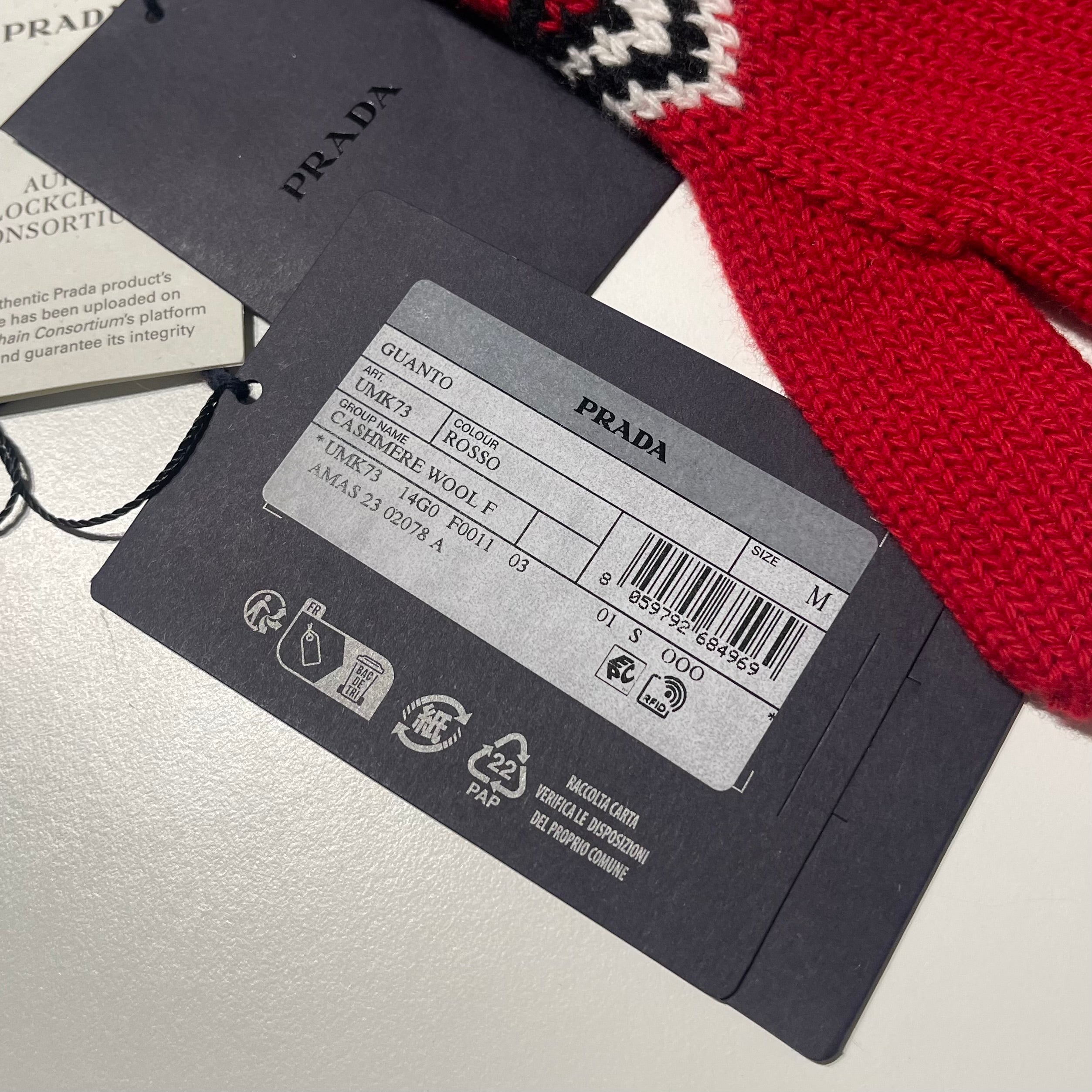 Prada Chevron Knit Gloves