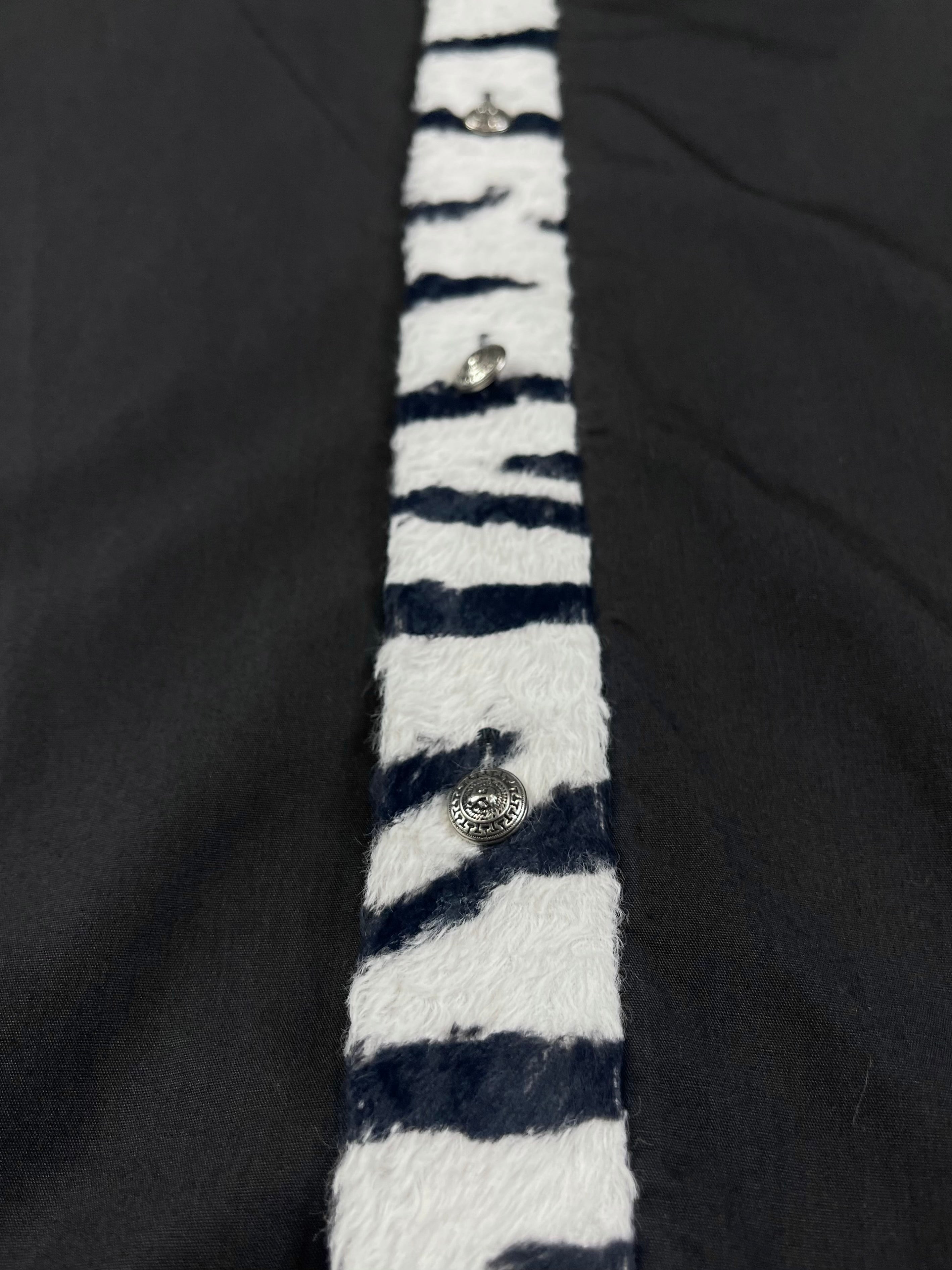 Versace Zebra Print Faux Fur Shirt