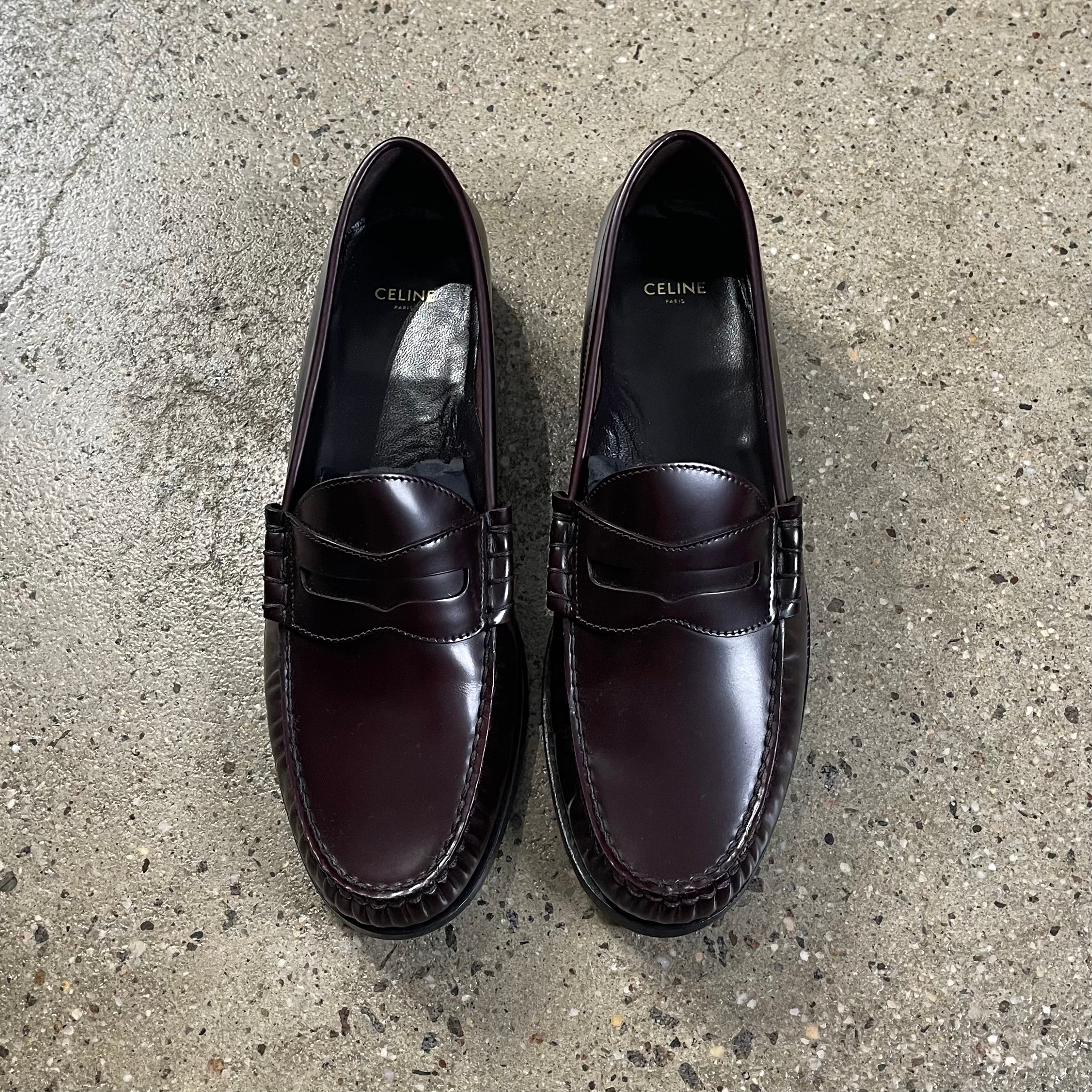 Celine  Luco Leather Polished Loafers