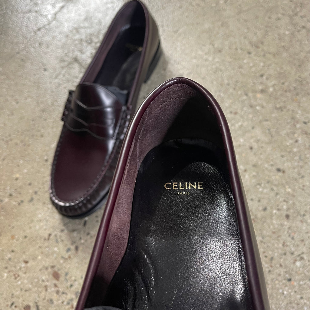 Celine  Luco Leather Polished Loafers
