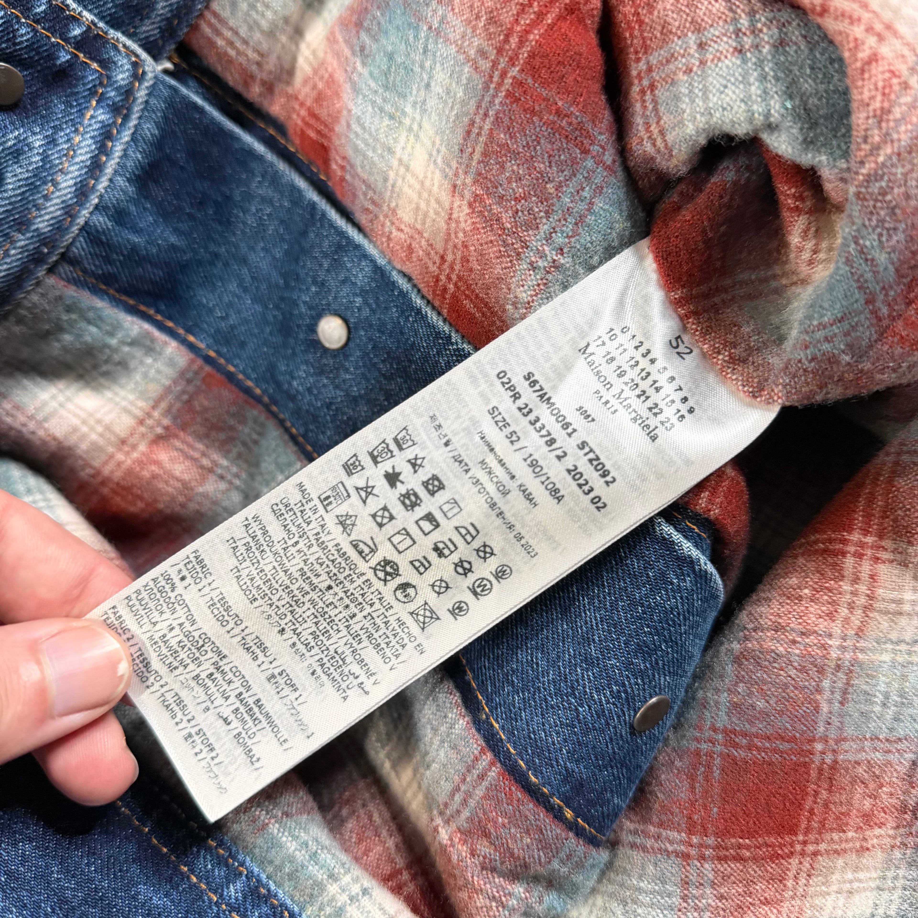 Maison Margiela X Pendleton Distressed Denim Jacket