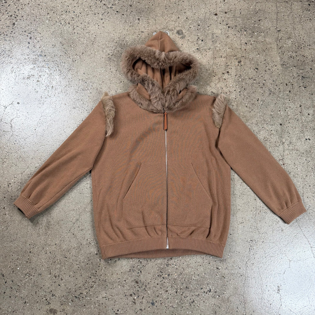 Loewe Cashmere Fur Trim Hoodie