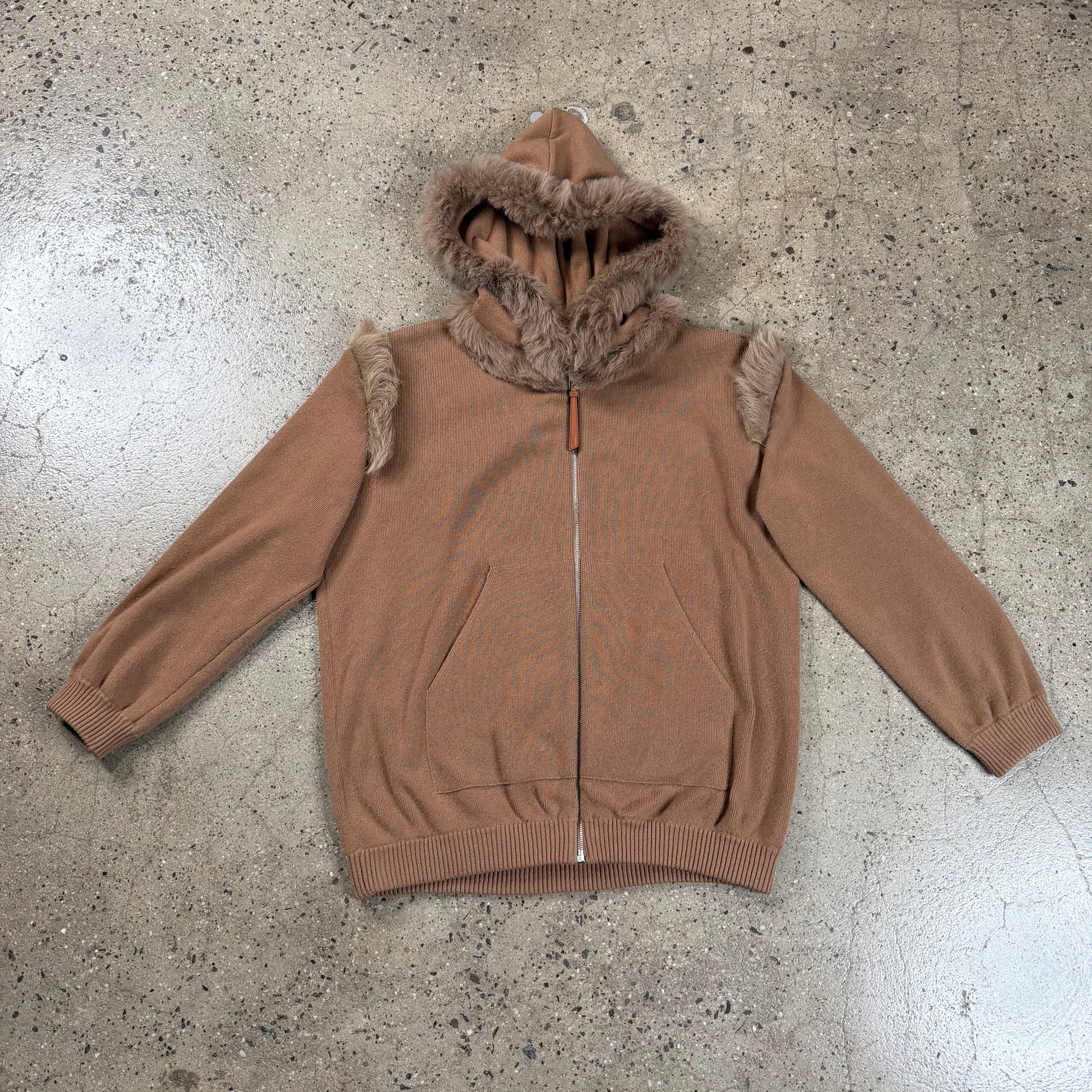 Loewe Cashmere Fur Trim Hoodie