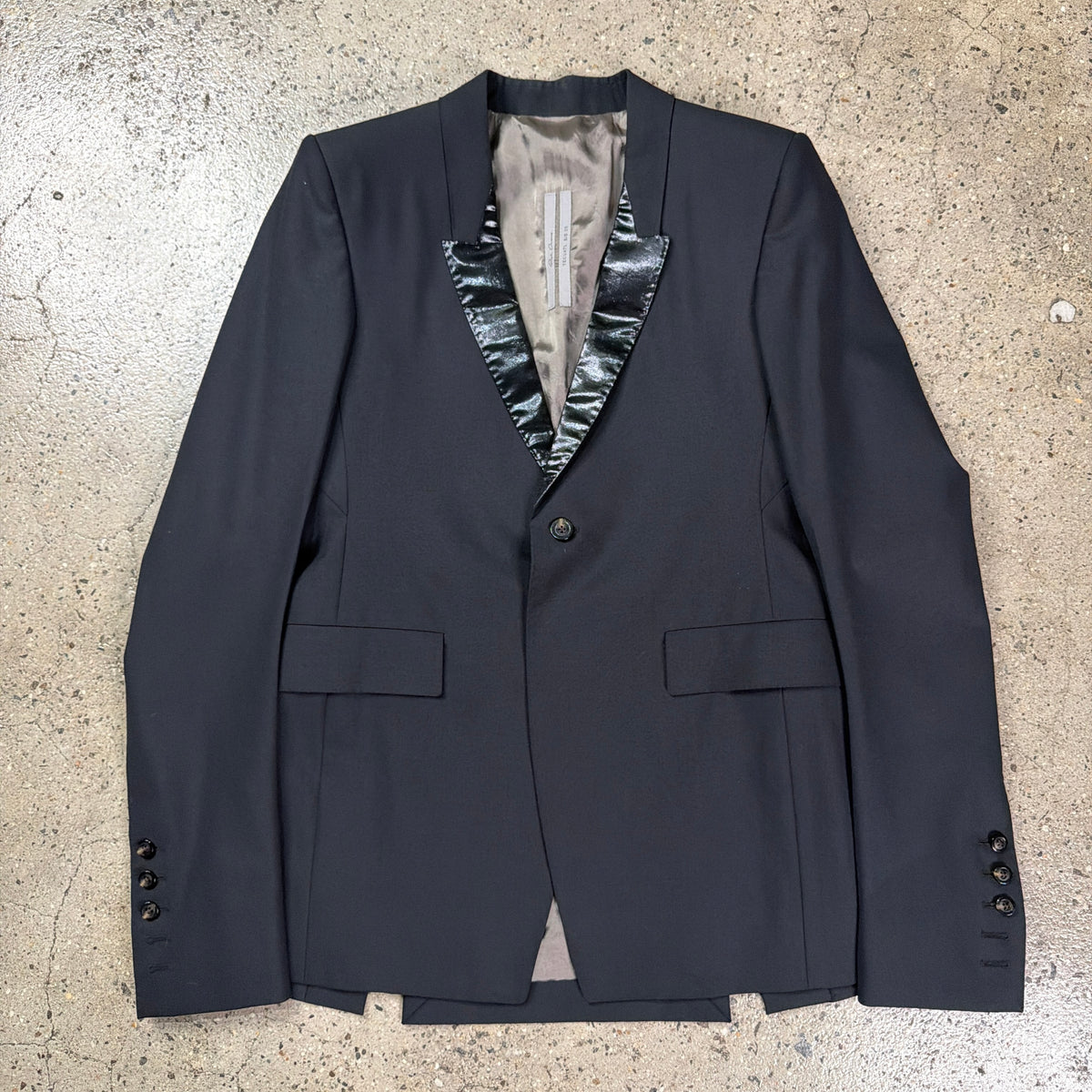 Rick Owens SS20 Tecuatl Silk Lapel Blazer