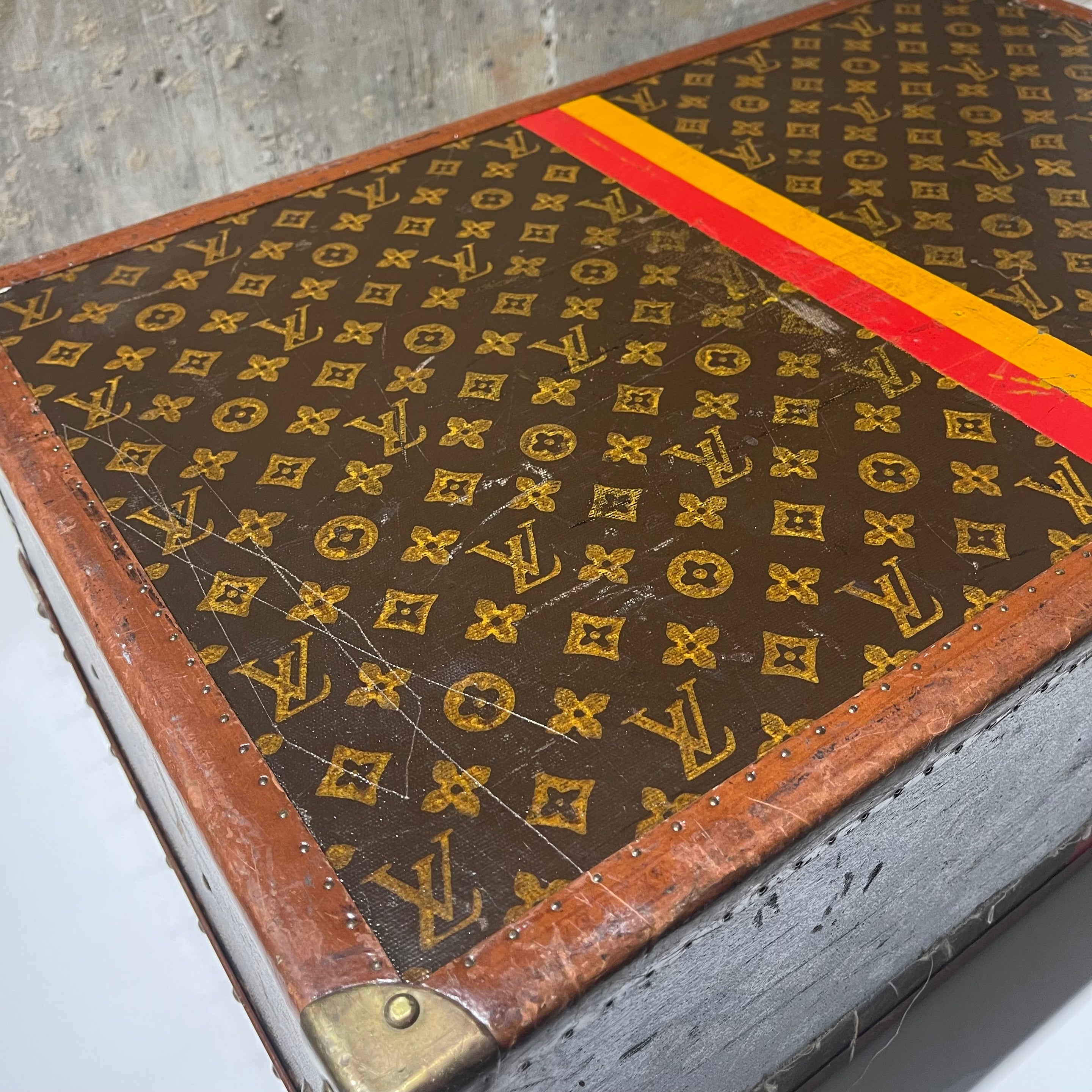 Louis Vuitton 1940s Era Painted Trunk