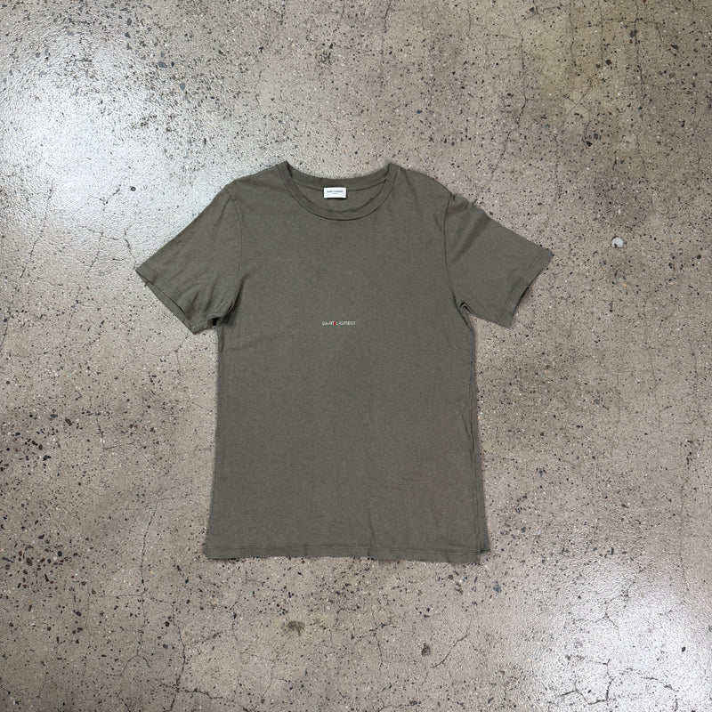 Saint Laurent Distressed Logo Tee