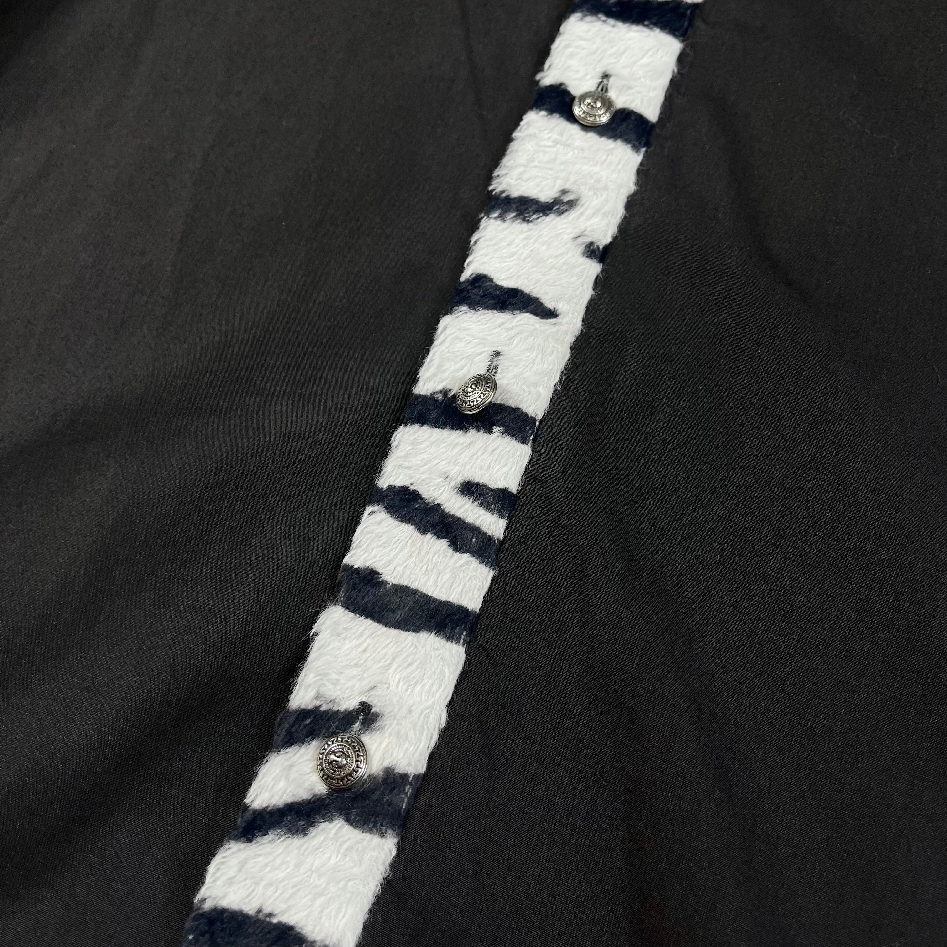 Versace Zebra Print Faux Fur Shirt