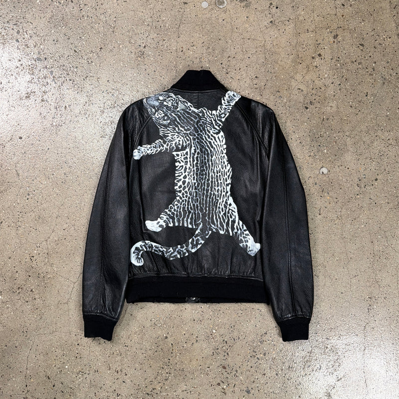Saint Laurent SS17 Leopard Print Leather Teddy Jacket