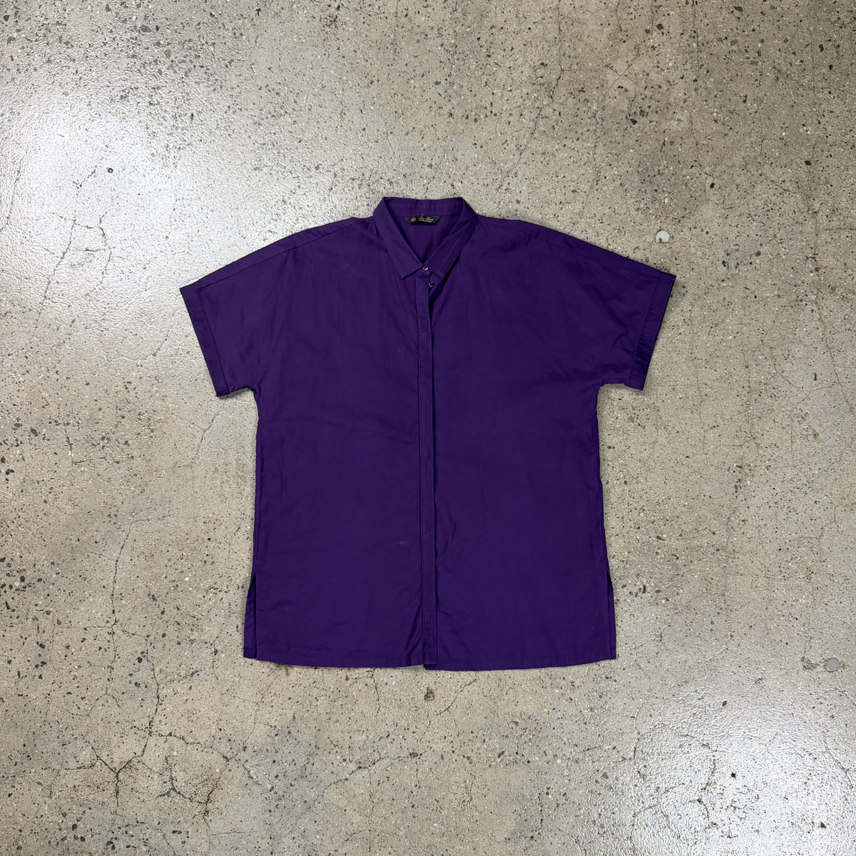 Loro Piana Short Sleeve Pleated Button Up Shirt