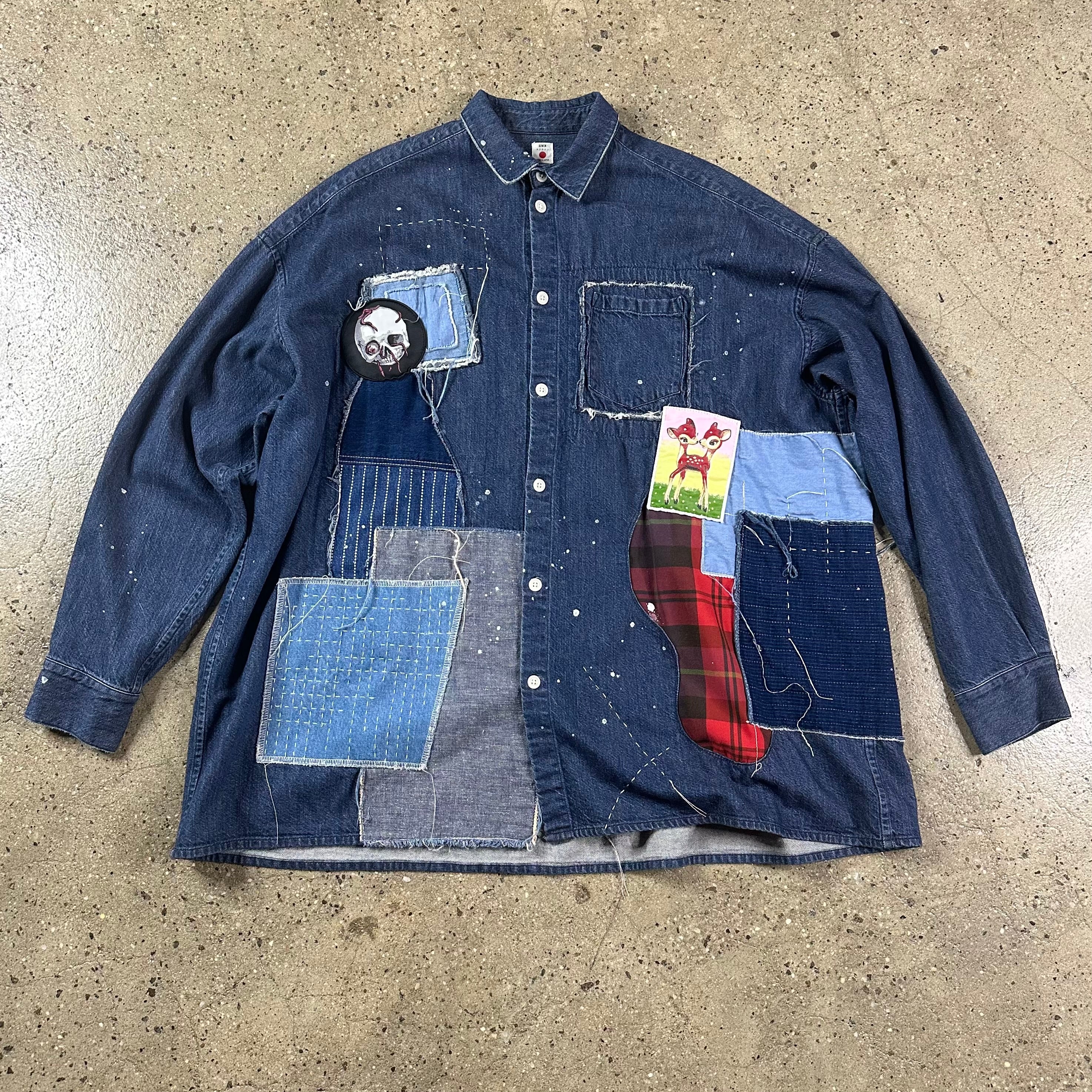 Kidill Edwin Patchwork Denim Shirt