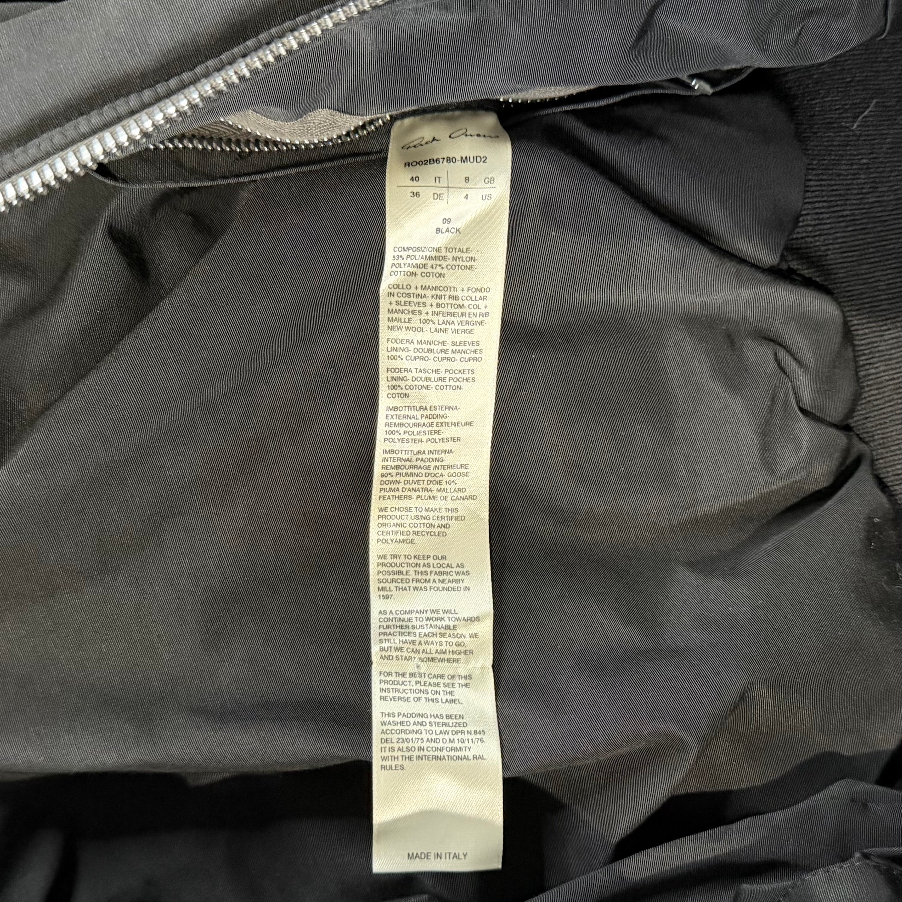 Rick Owens Alice Kunst Padded Jacket 46 outerwear