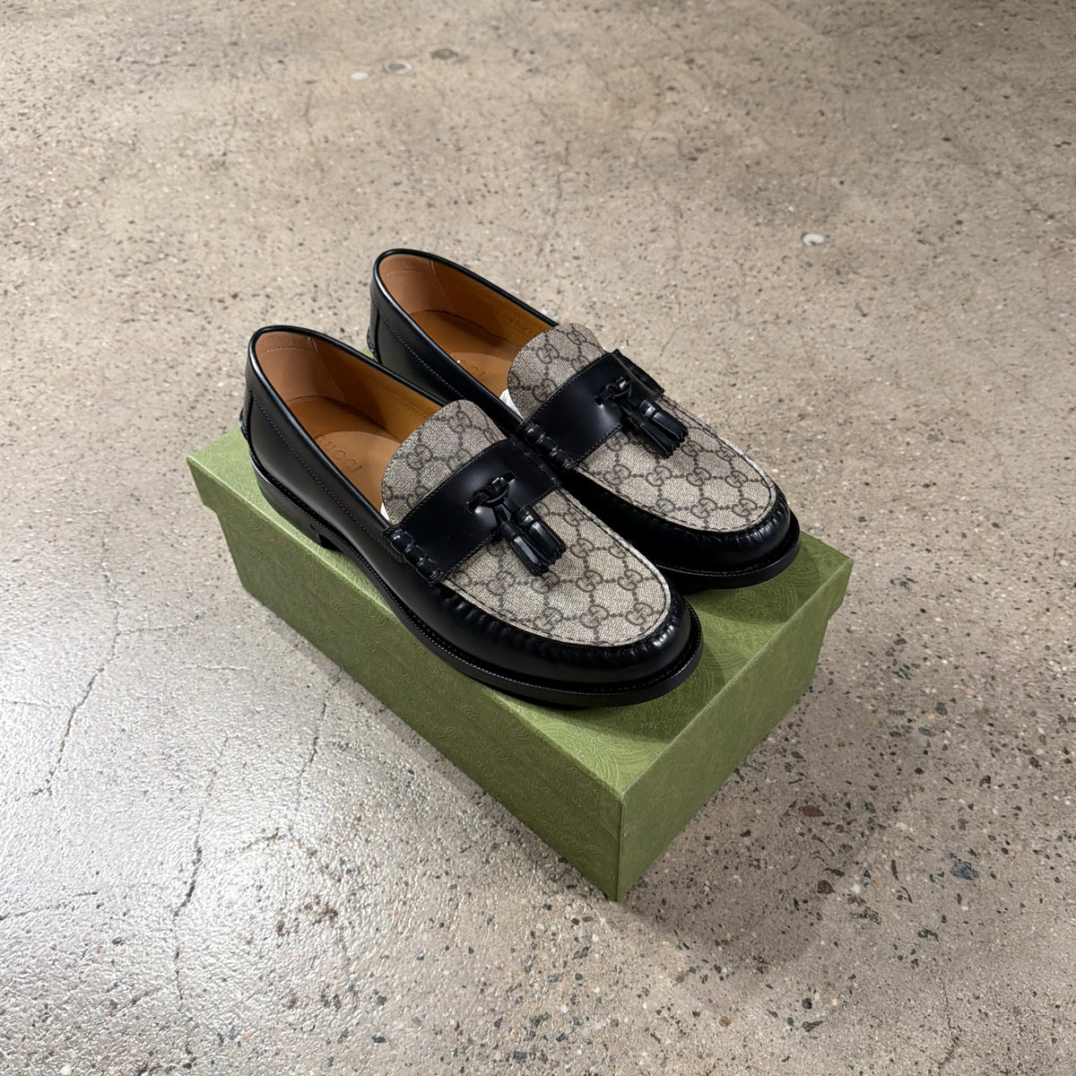 Gucci Monogram Moccasin Loafers
