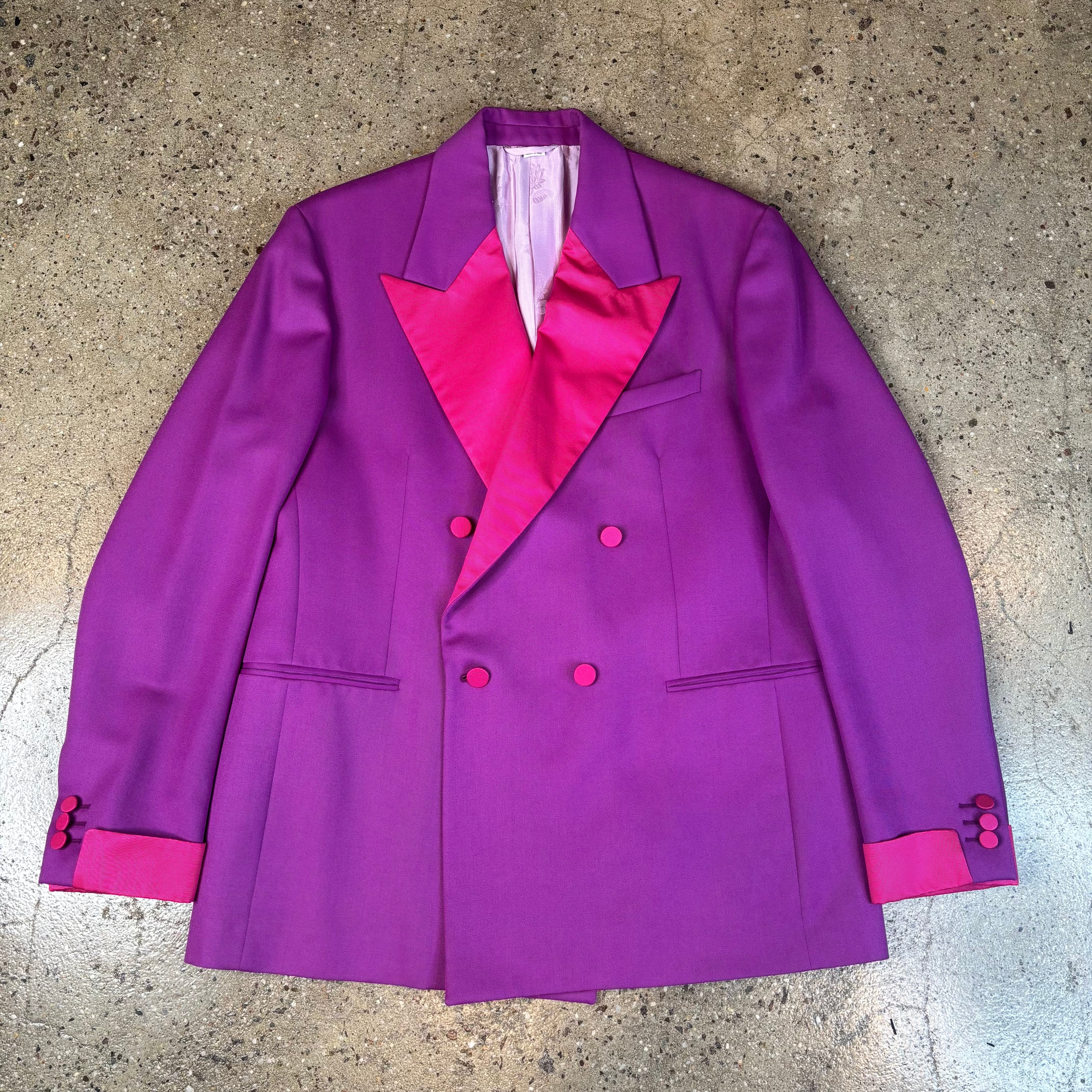 Gucci Two Tone Double Breasted Tuxedo Blazer