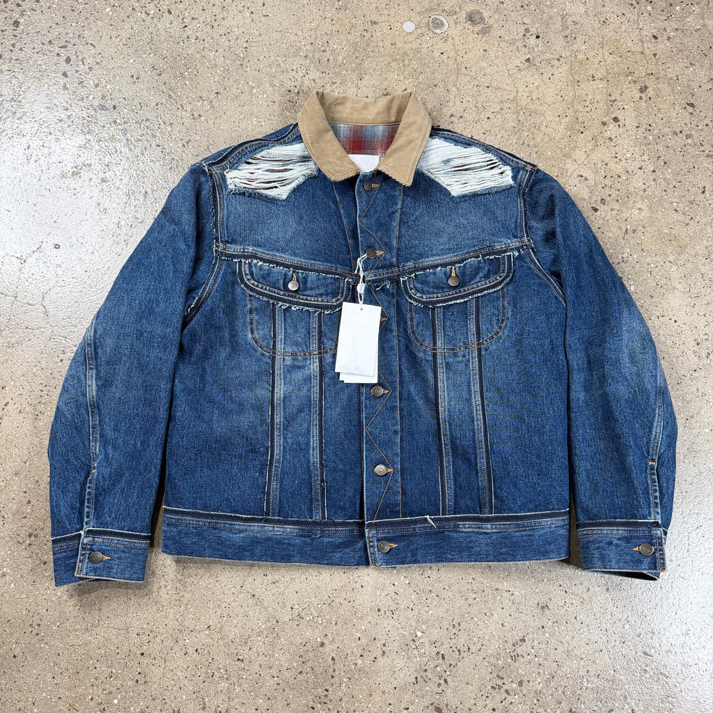 Maison Margiela X Pendleton Distressed Denim Jacket