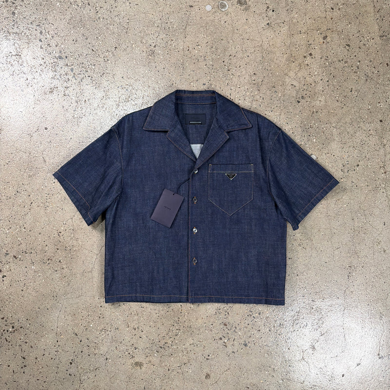 Prada Denim Camp Collar Shirt