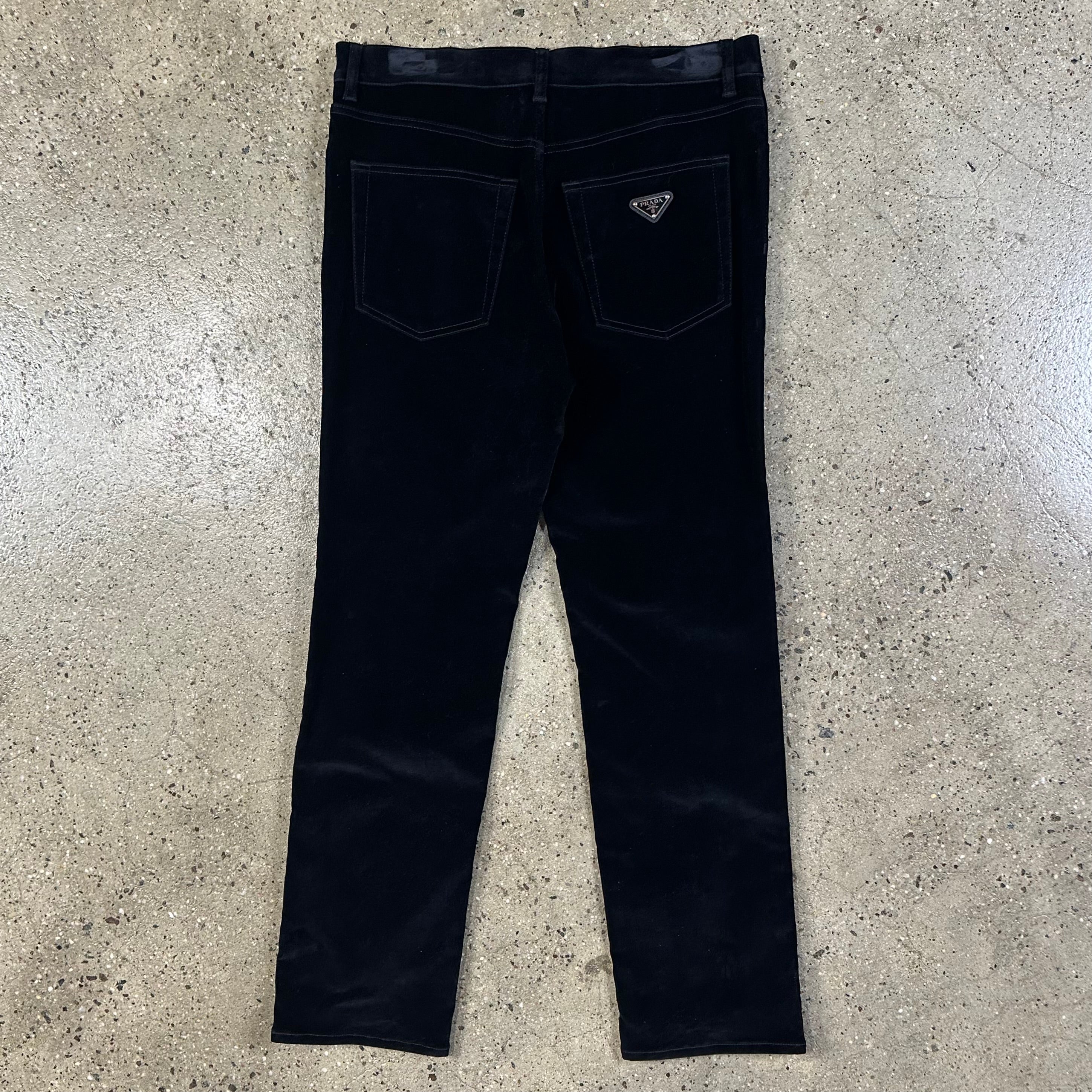 Prada 5 Pocket Velvet Denim Jeans
