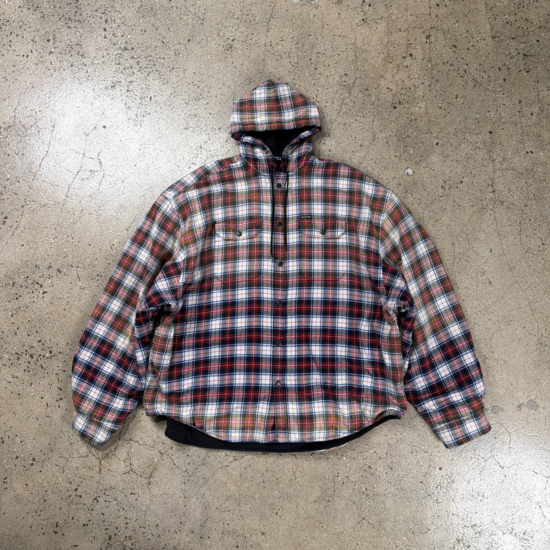 Balenciaga Bleached Flannel Shirt Hooded Jacket