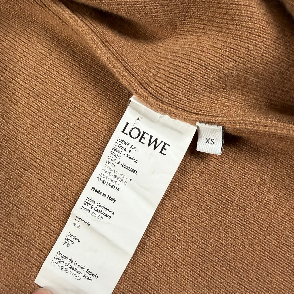 Loewe Cashmere Fur Trim Hoodie