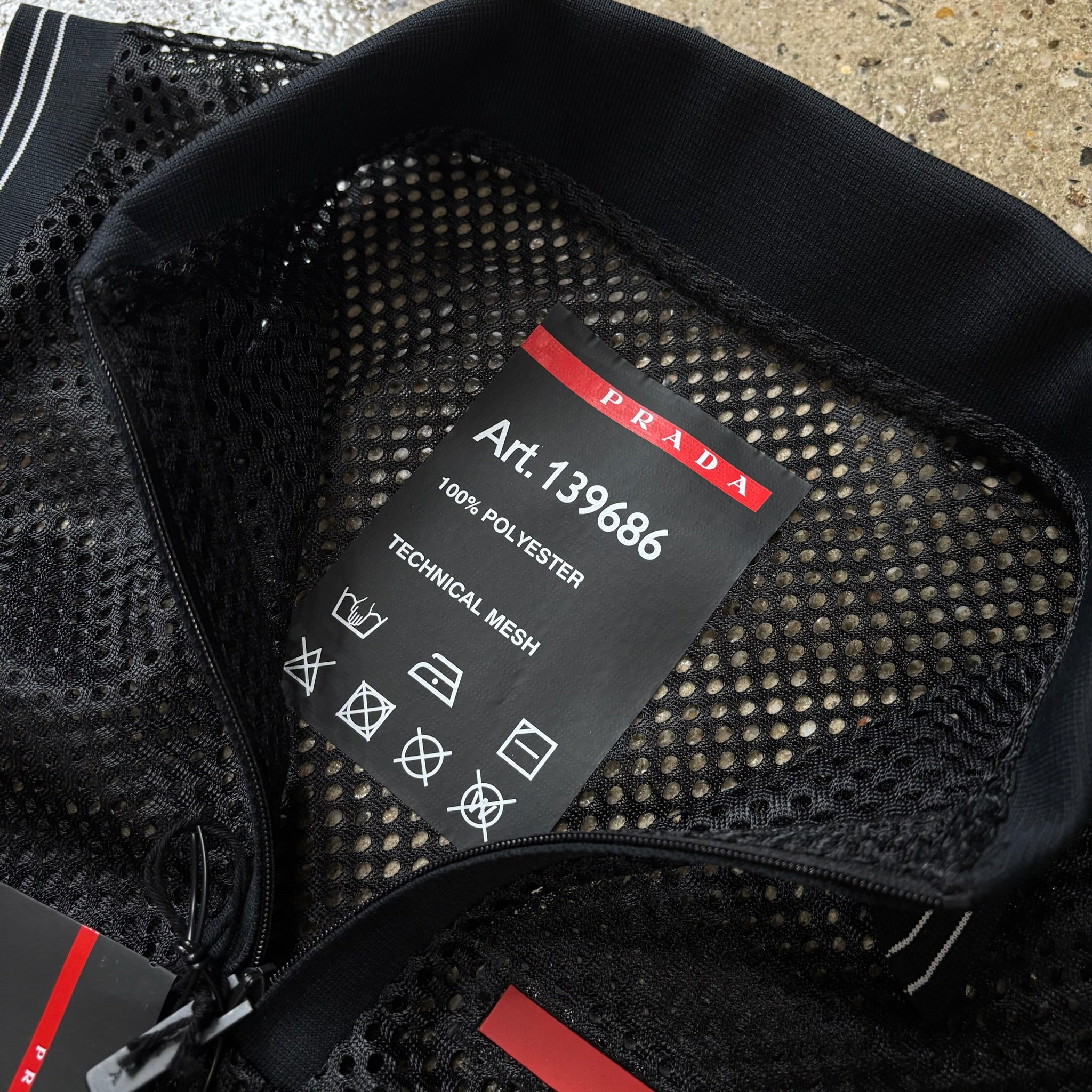 Prada Netted Sleeveless Polo Shirt