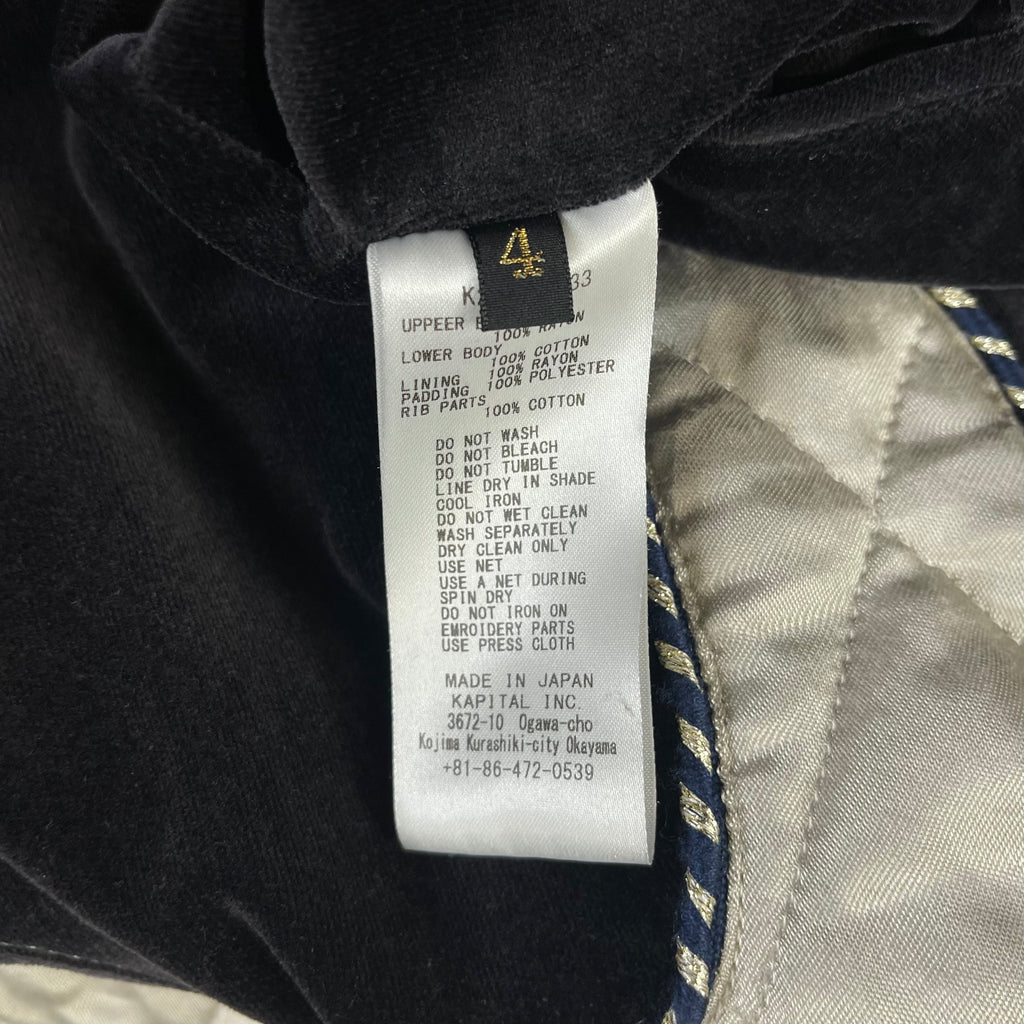 Kapital Sulfur Dyed Velvet Toro Toro Souvenir Jacket