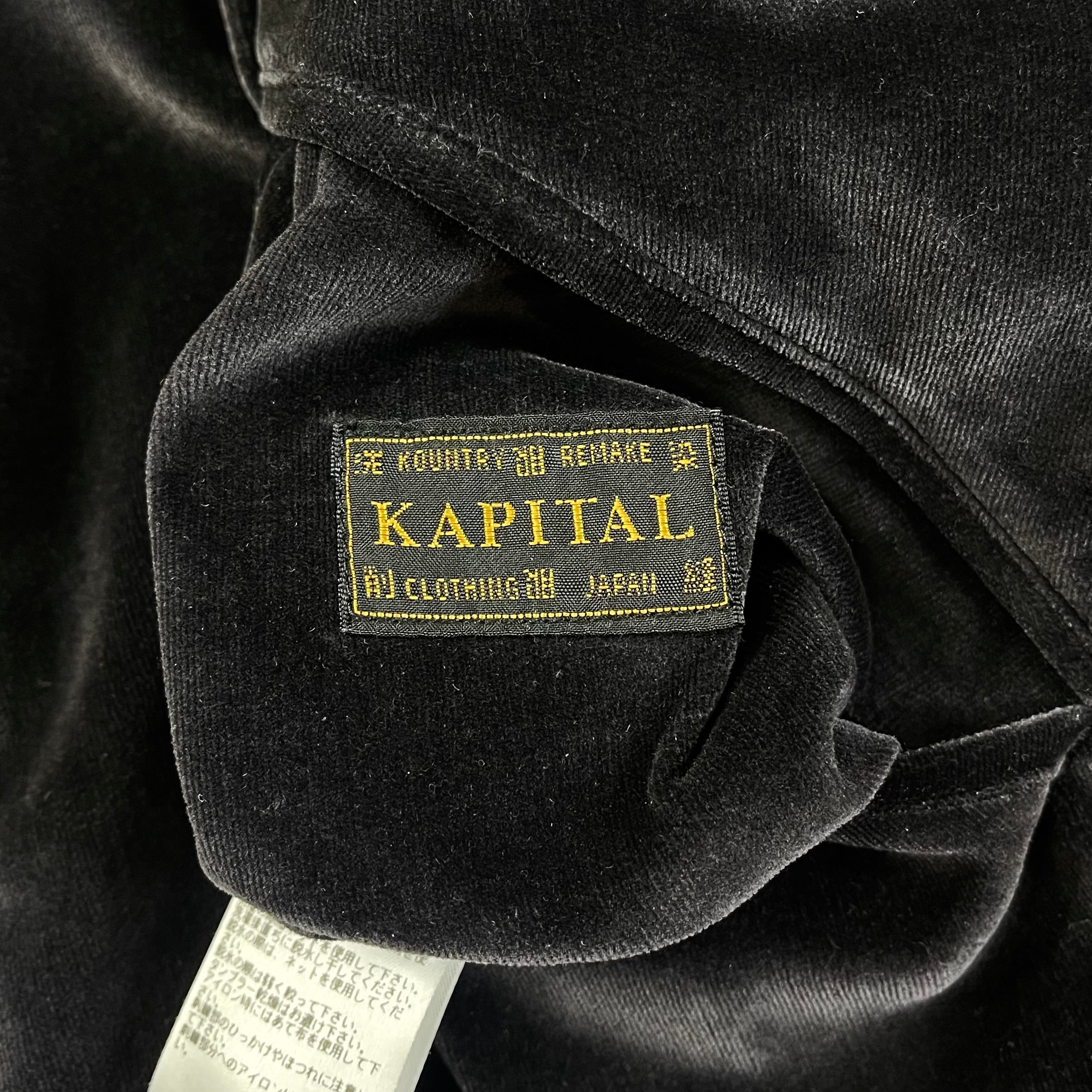 Kapital Sulfur Dyed Velvet Toro Toro Souvenir Jacket