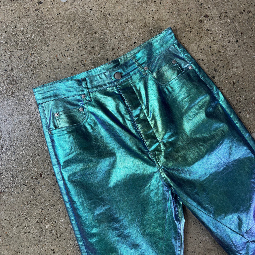 Rick Owens "Edfu" Iridescent Flared Bolan Denim 