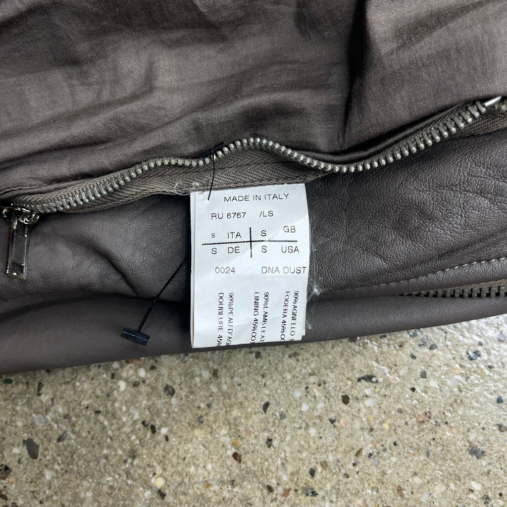 Rick Owens Lambskin Leather Biker Jacket 