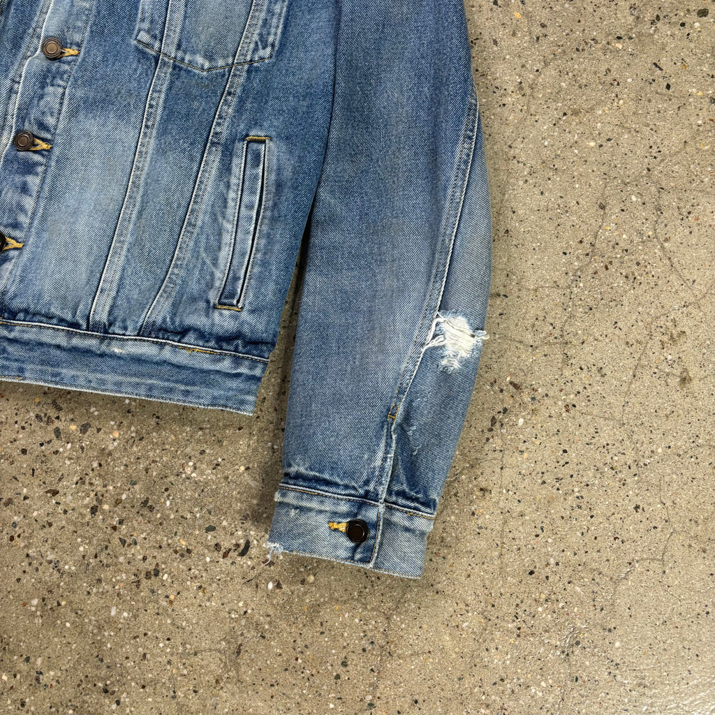 Saint Laurent  Two-Tone Distressed Denim Jacket